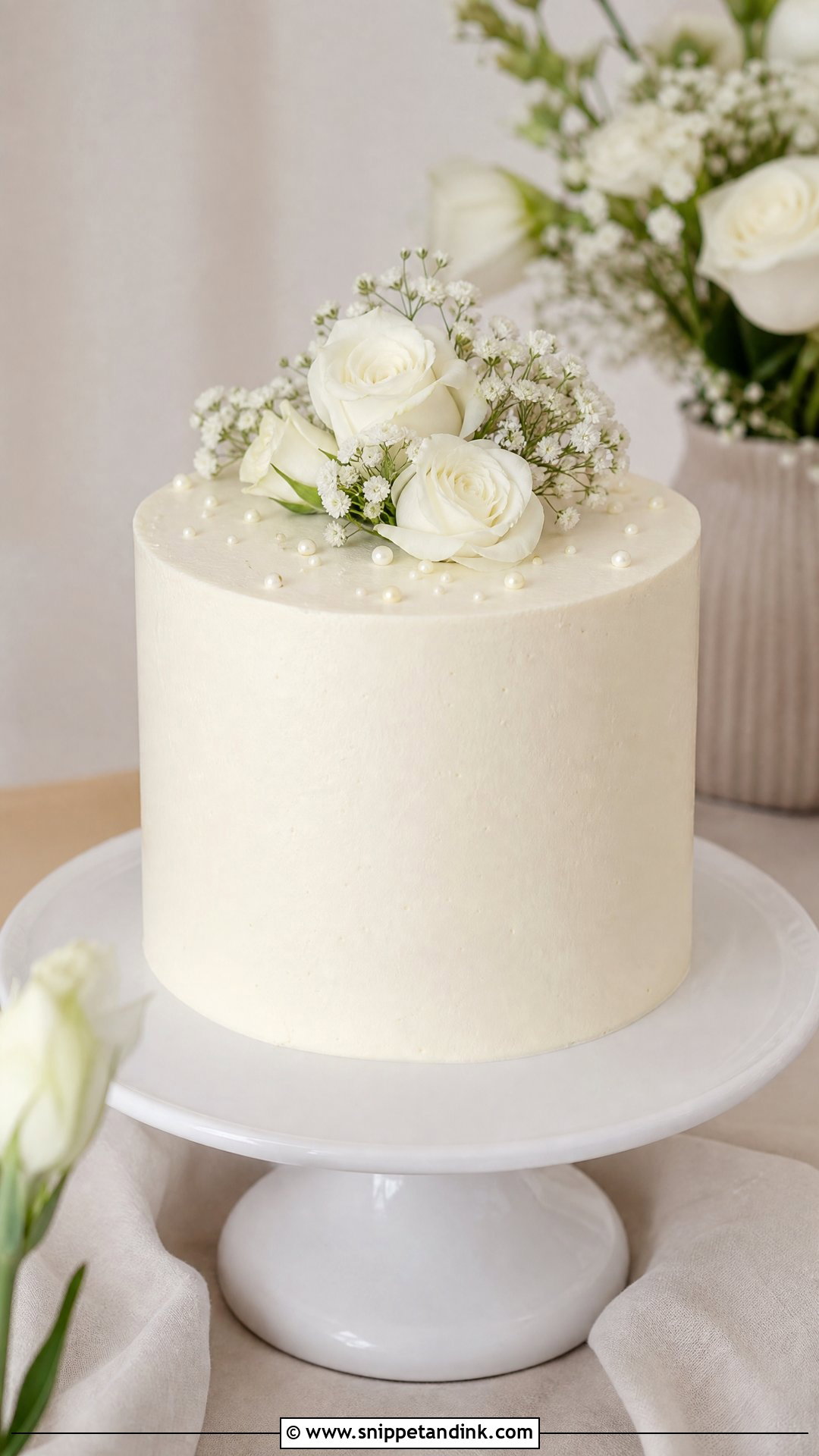 Simple Single Layer Wedding Cake - Snippet and Ink - 20 Single Layer Wedding Cake Ideas