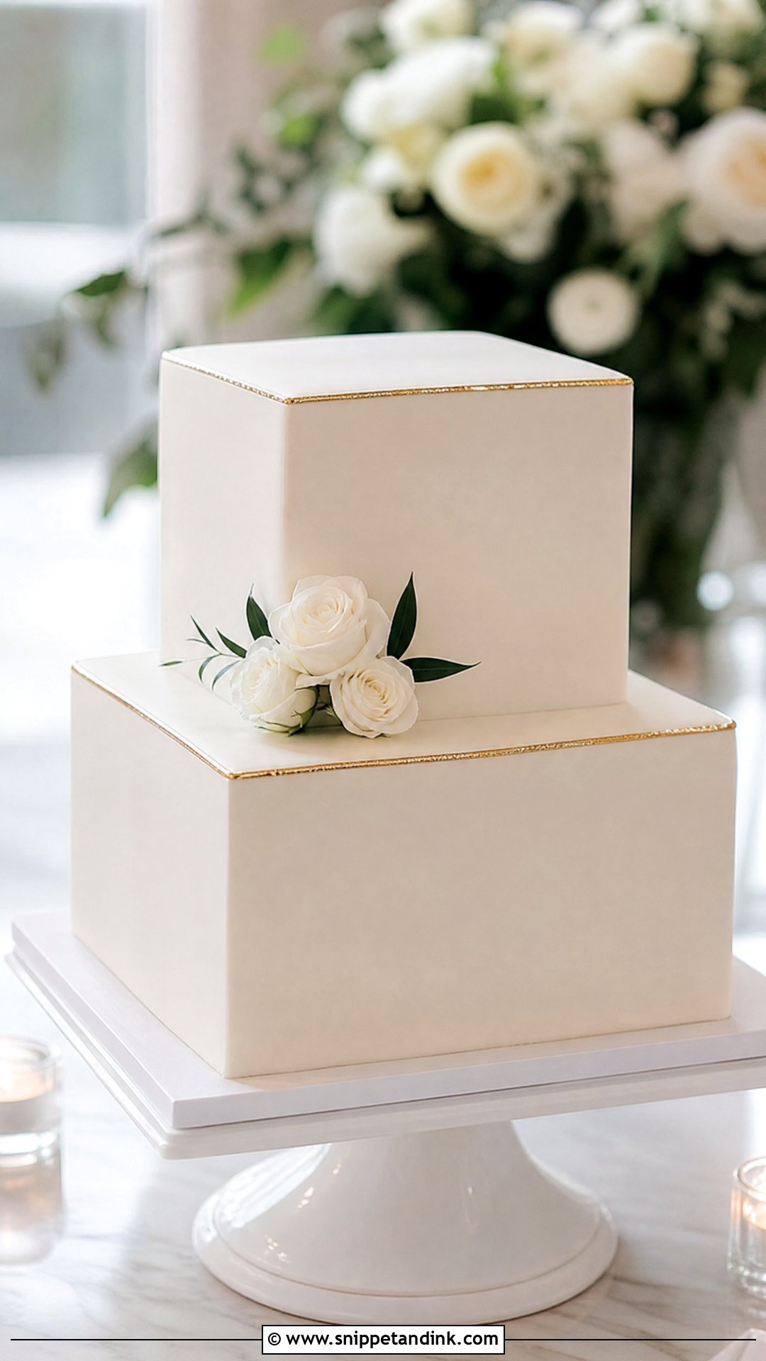 Simple Square Wedding Cake - Snippet and Ink - 25 Simple Wedding Cakes
