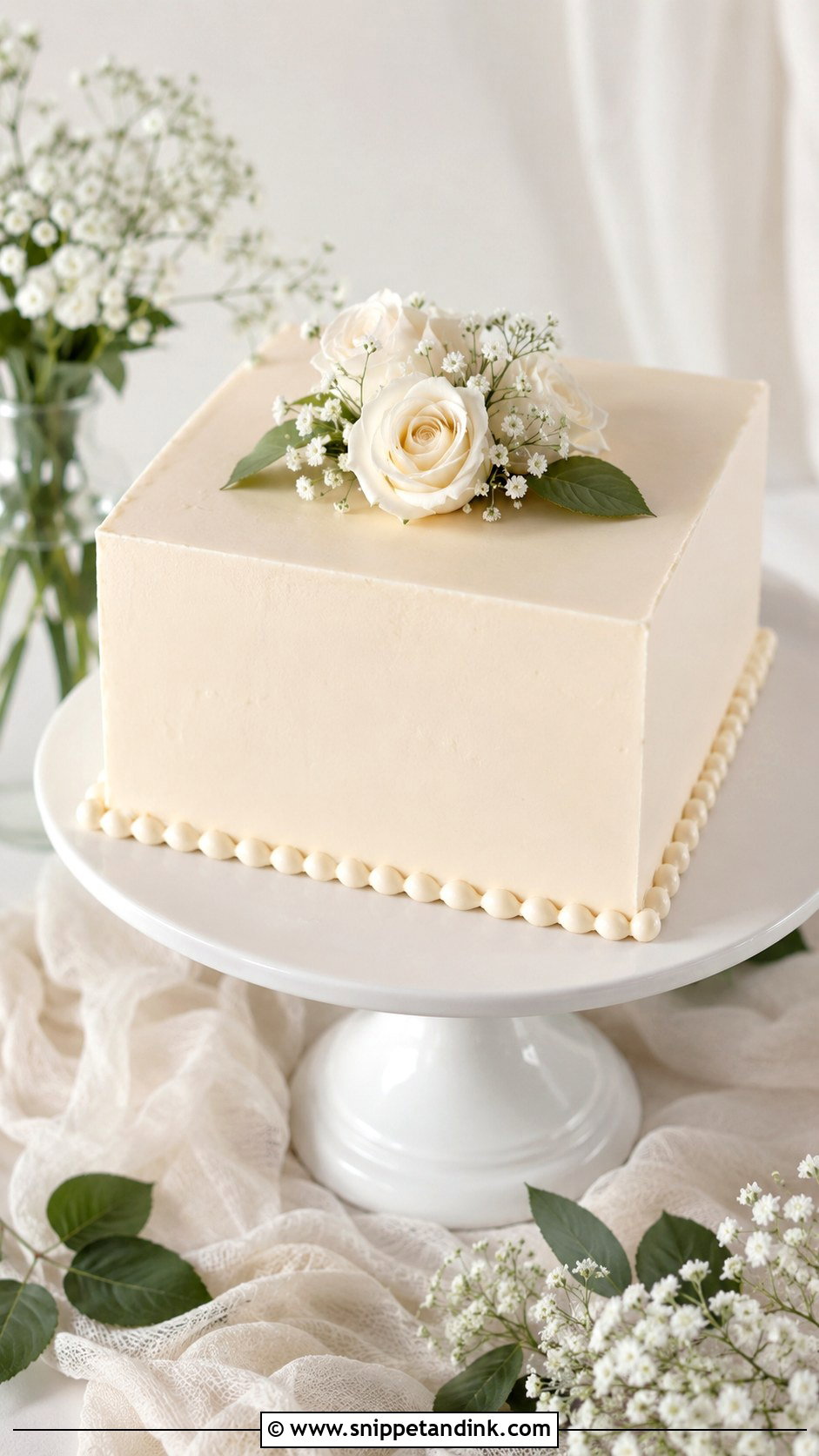 Simple Square Wedding Cake - Snippet and Ink - 30 Square Wedding Cakes 1 Tier