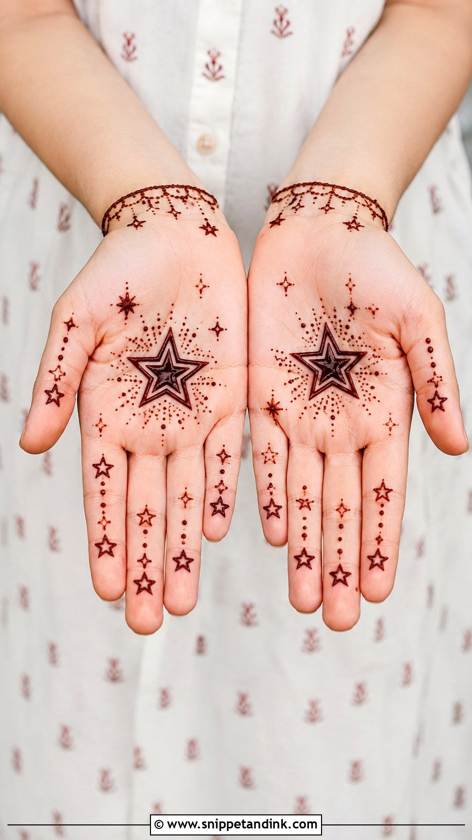 Simple Star Mehndi Design For Kids - Snippet and Ink - 30 Very Simple Mehndi Designs for Kids