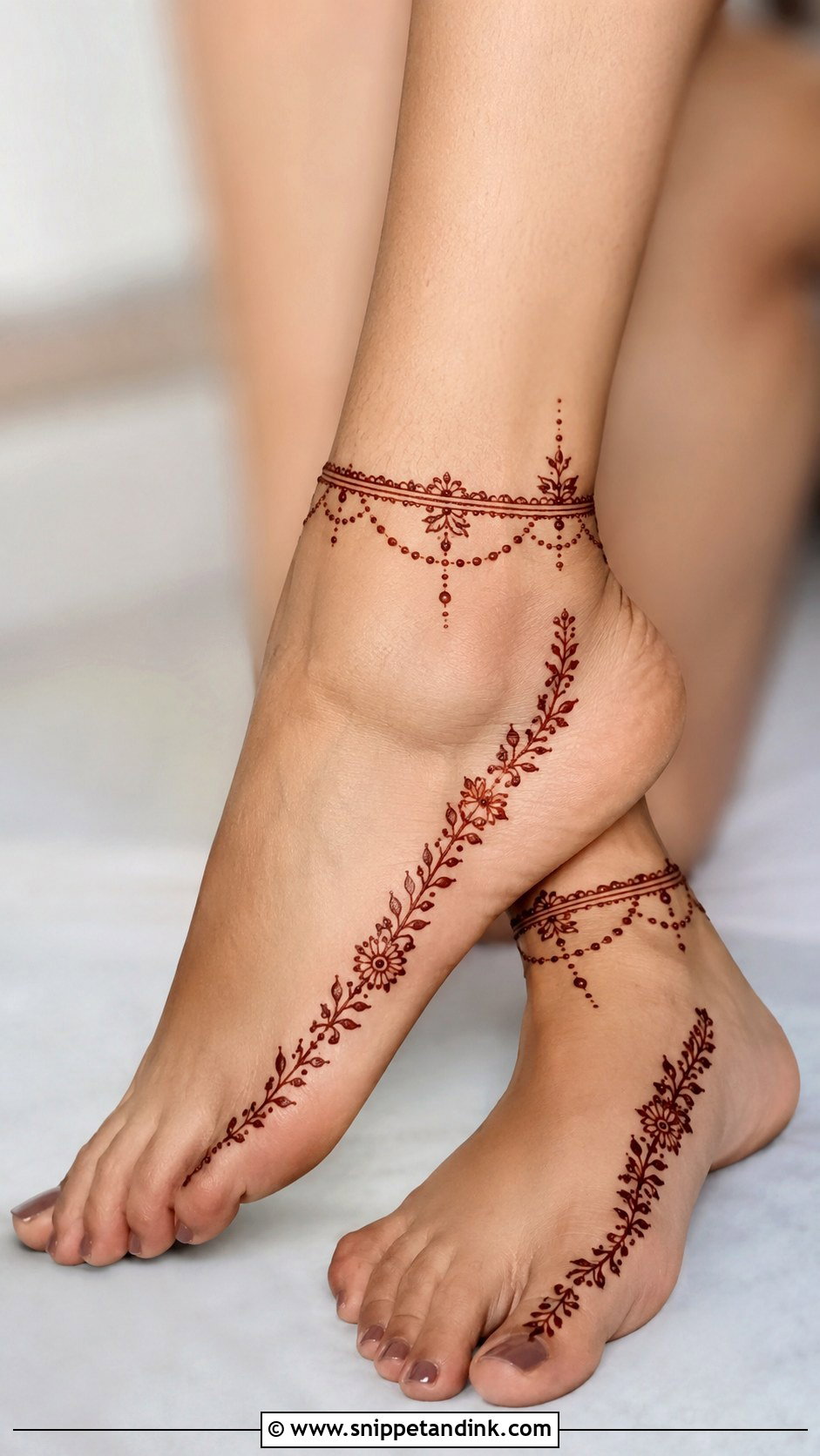 Simple Stylish Ankle Mehndi Design - Snippet and Ink - 35 Simple Stylish Mehndi Designs