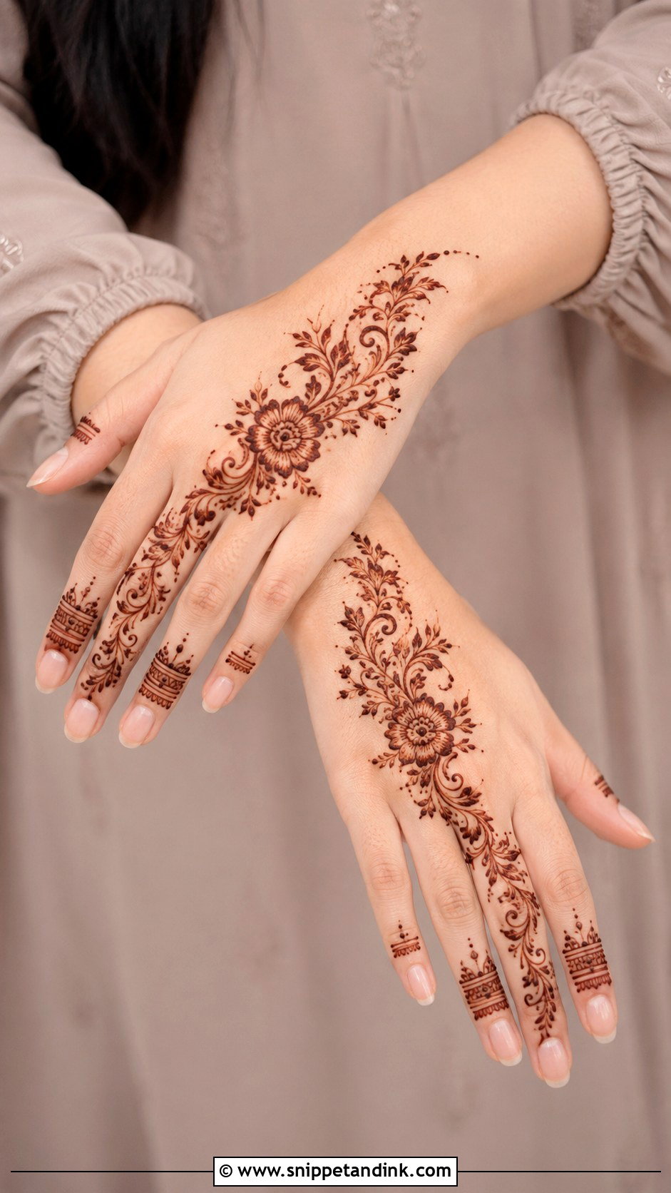 Simple Stylish Back Hand Mehndi Design - Snippet and Ink - 35 Simple Stylish Mehndi Designs