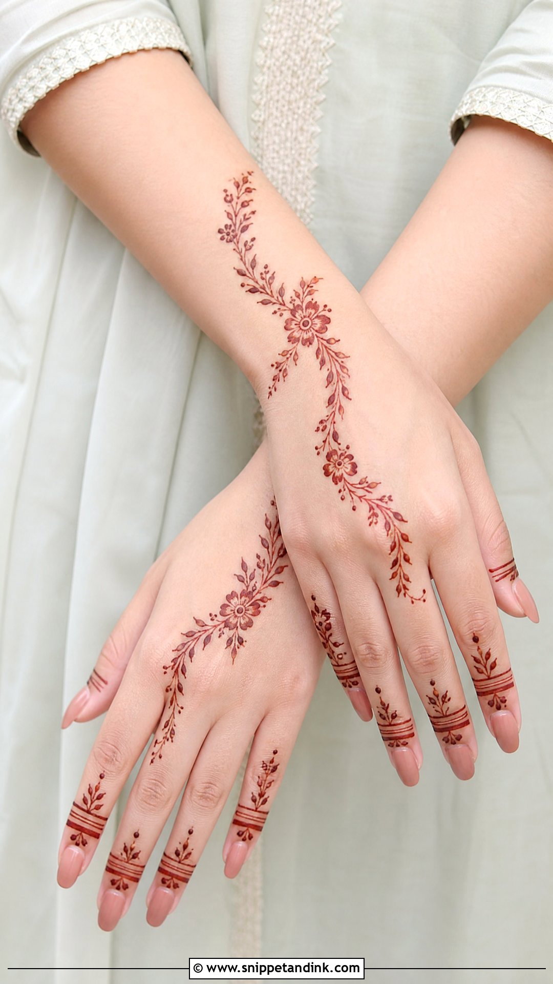 Simple Tattoo Mehndi Design - Snippet and Ink - 30 Unique Tattoo Mehndi Designs