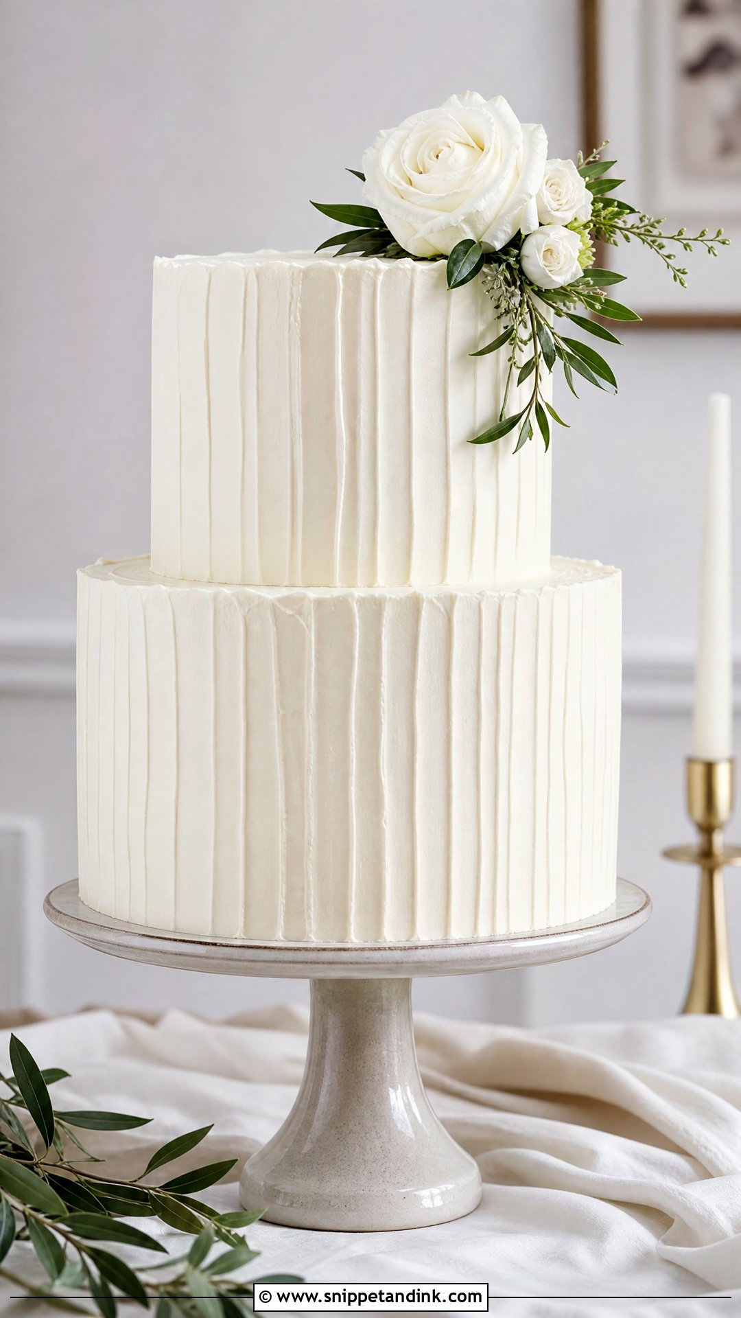 Simple Textured Wedding Cake - Snippet and Ink - 25 Simple Wedding Cakes