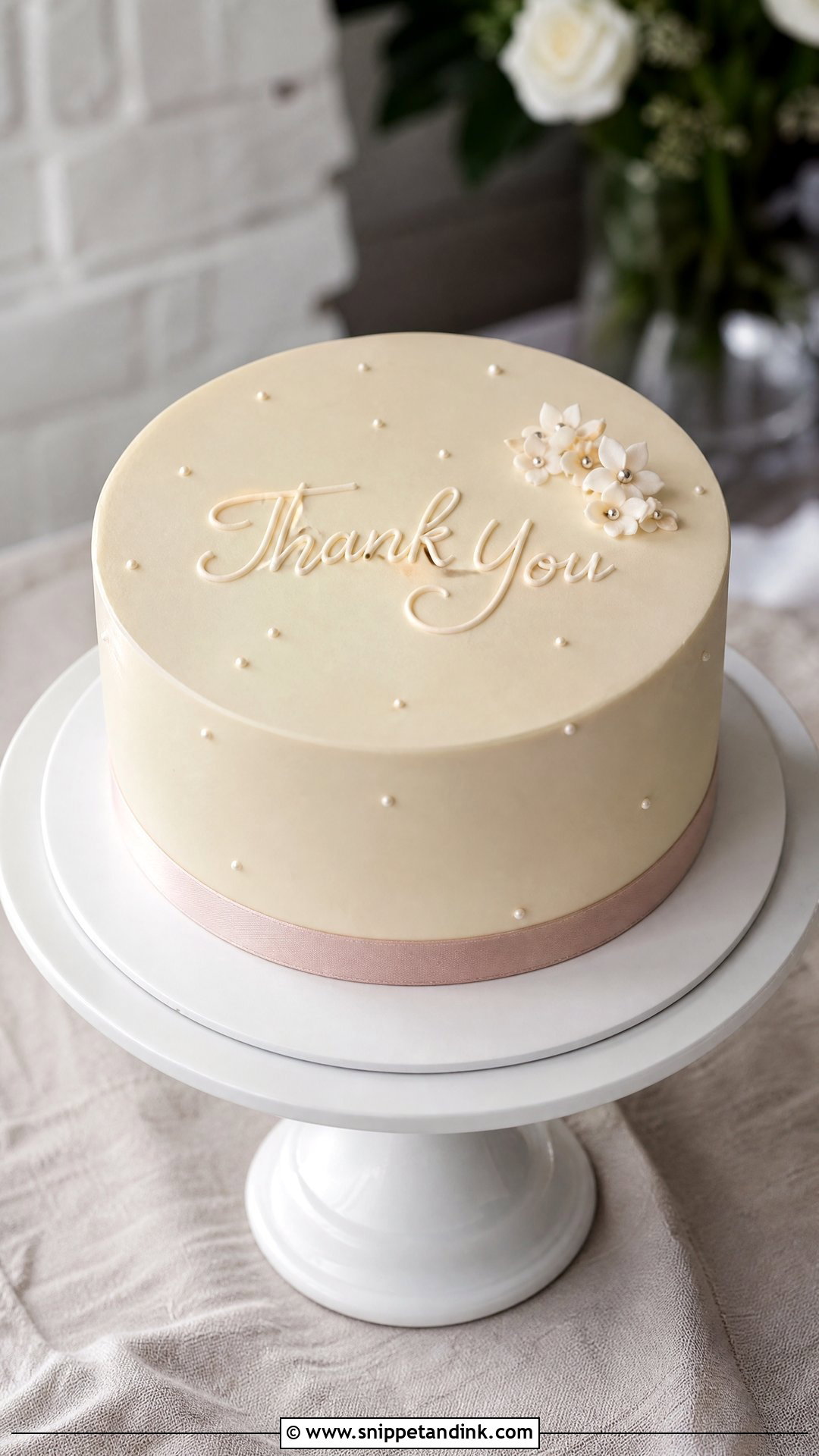 Simple Thank You Wedding Cake - Snippet and Ink - 20 Thank You Cake Design Ideas for Wedding