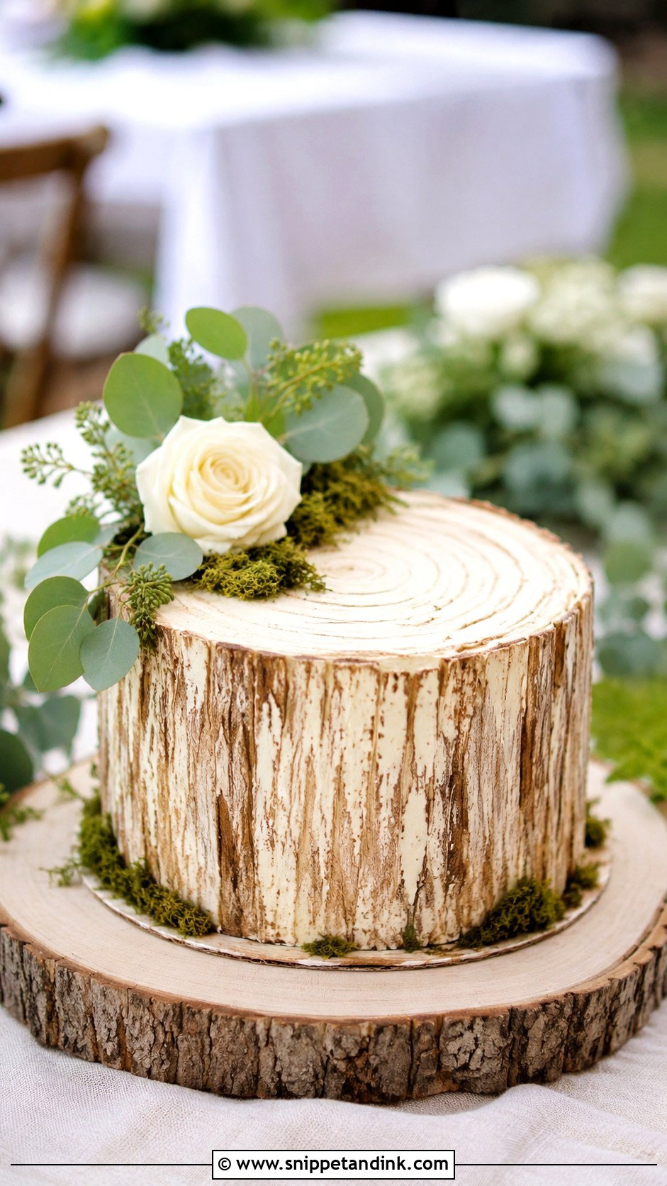 Simple Tree Stump Wedding Cake - Snippet and Ink - 20 Tree Stump Cake Ideas for Wedding