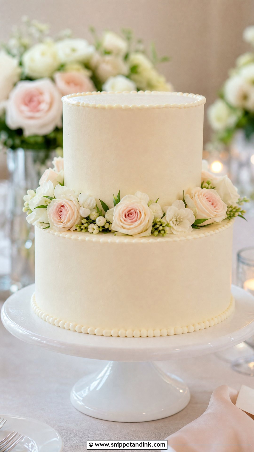 Simple Two Tier Wedding Cake - Snippet and Ink - 25 Simple Wedding Cakes