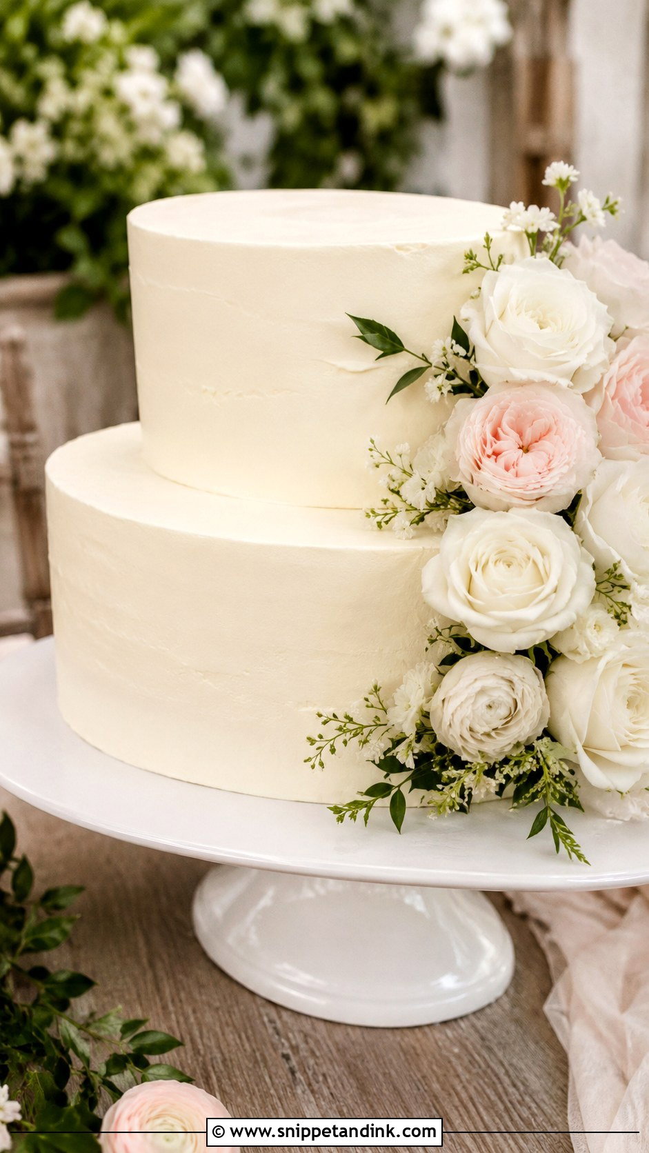 Simple Two Tier Wedding Cake With Oval Tiers - Snippet and Ink - 30 Simple Two Tiered Wedding Cakes