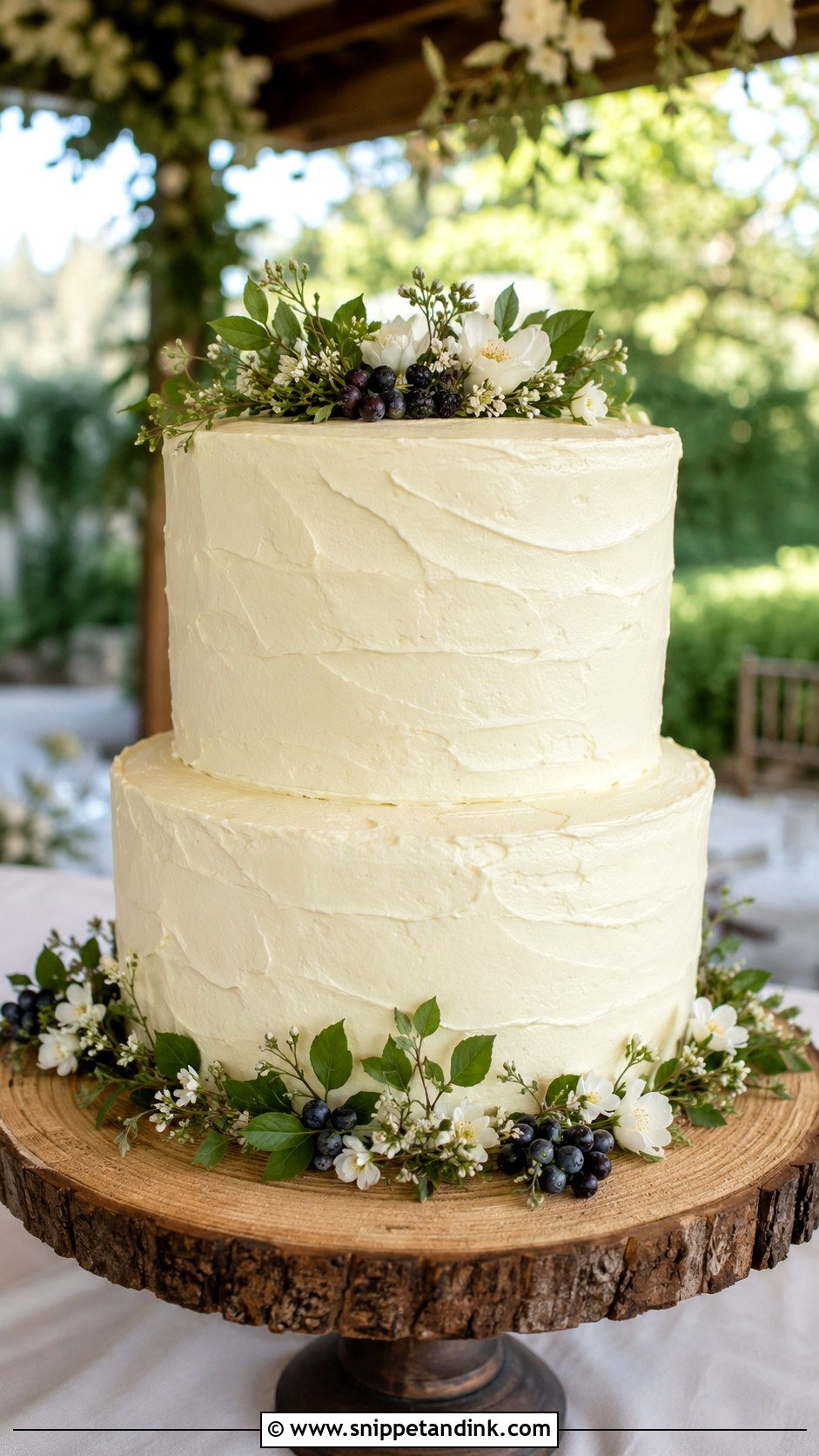 Simple Two Tier Wedding Cake With Rustic Texture - Snippet and Ink - 30 Simple Two Tiered Wedding Cakes