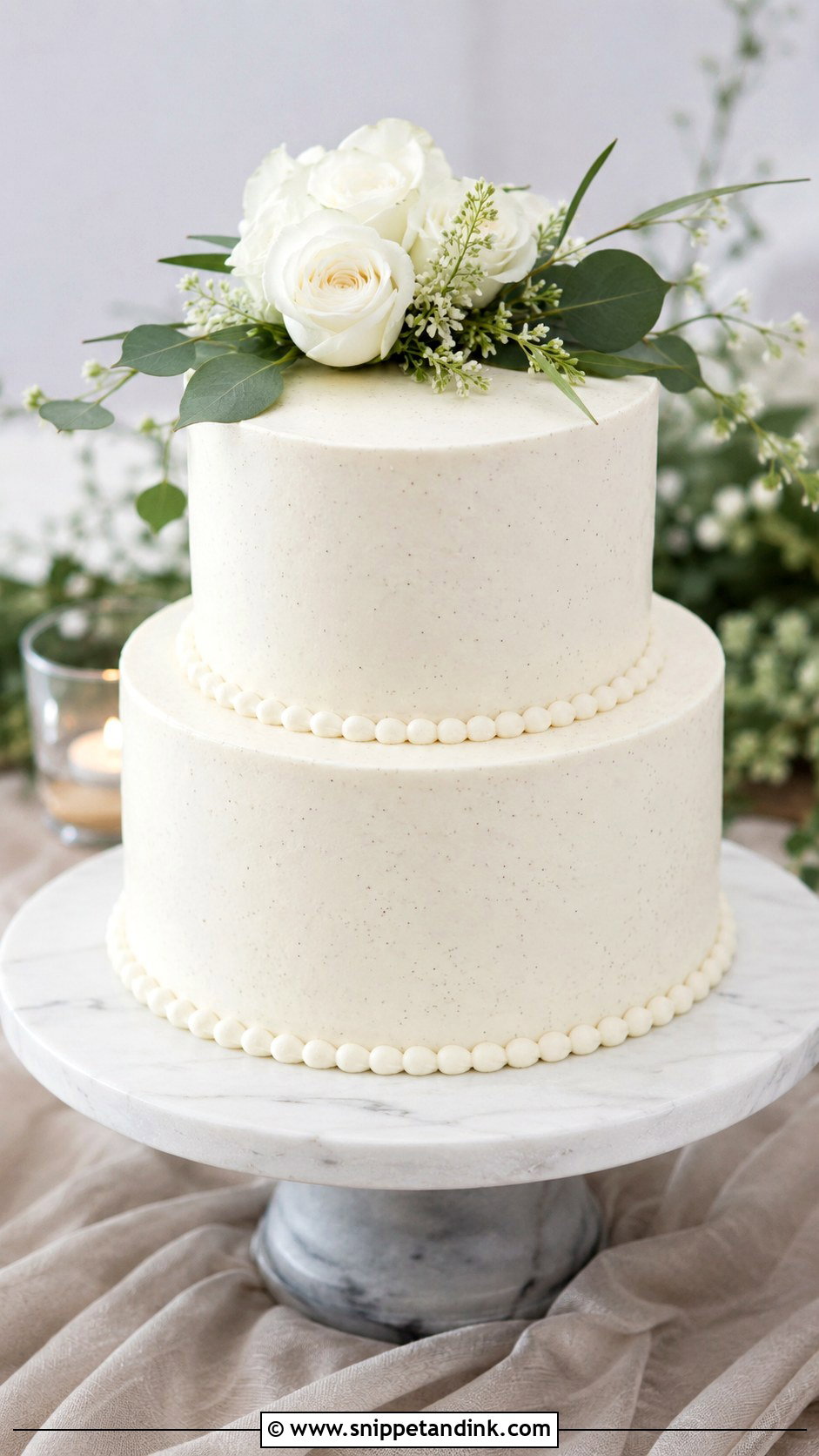 Simple Two Tier Wedding Cake With Vanilla Bean - Snippet and Ink - 30 Simple Two Tiered Wedding Cakes