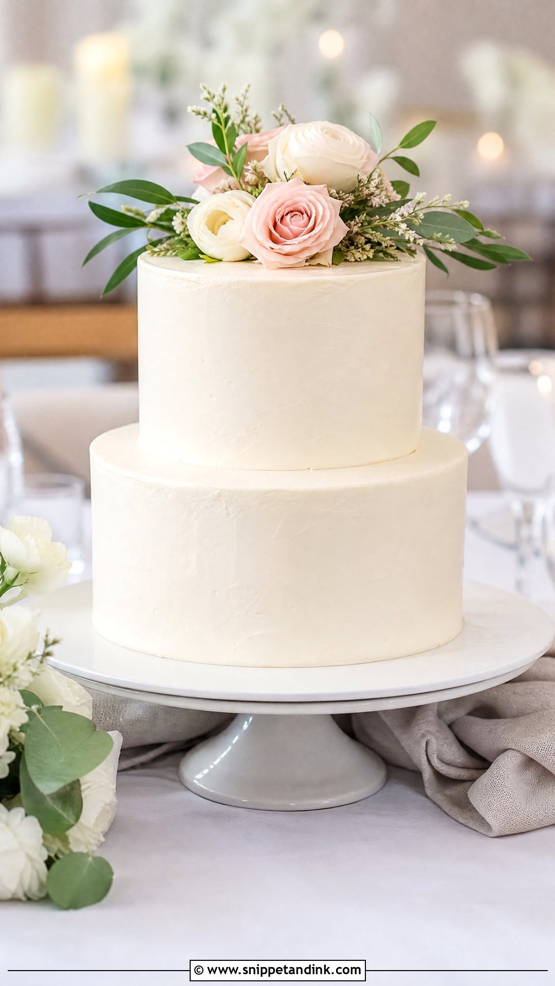 Simple Two Tier Wedding Cake - Snippet and Ink - 20 Simple Elegant Wedding Cake Ideas