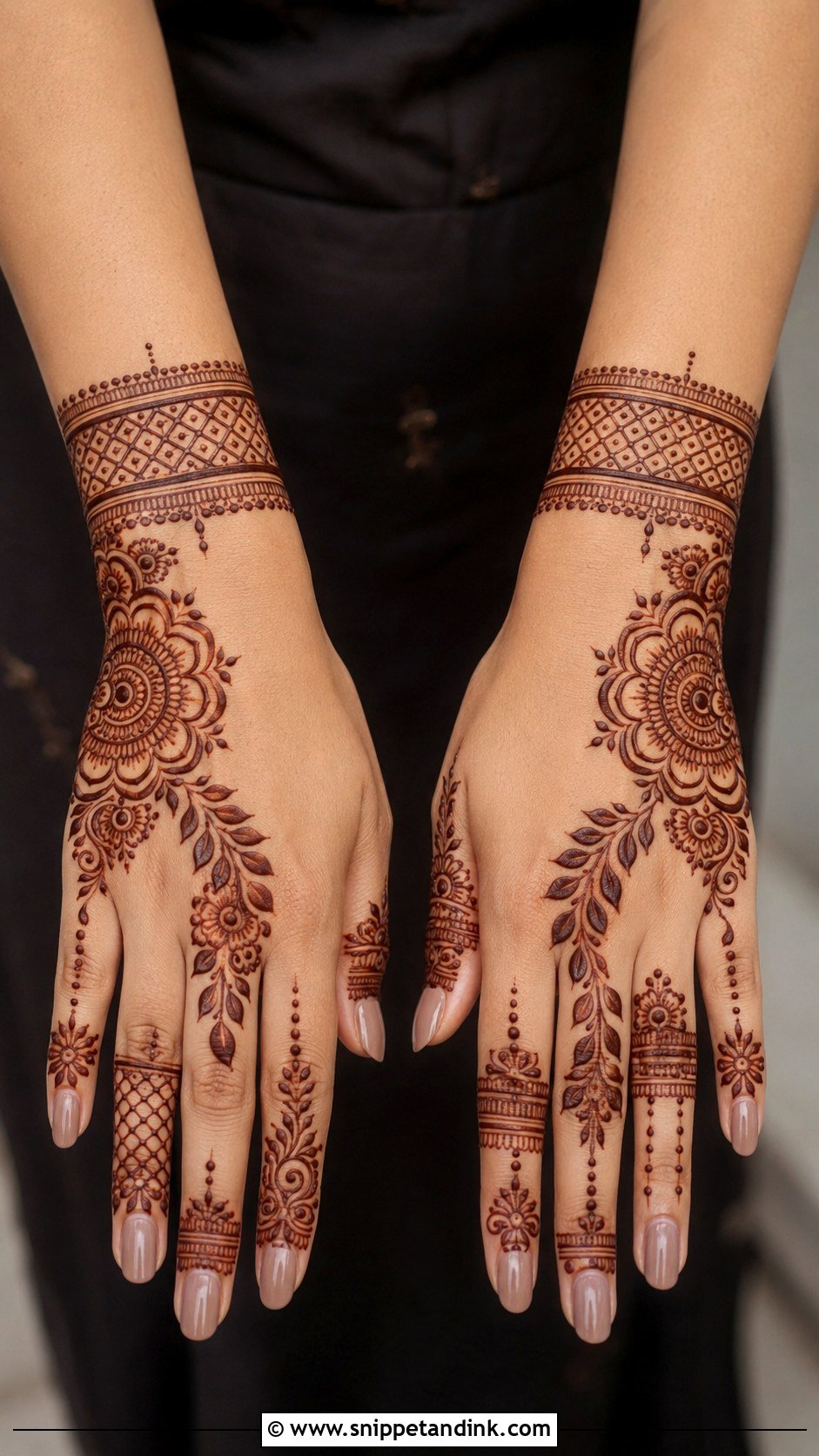 Simple Unique Back Hand Mehndi Design - Snippet and Ink - 35 Simple Unique Back Hand Mehndi Designs