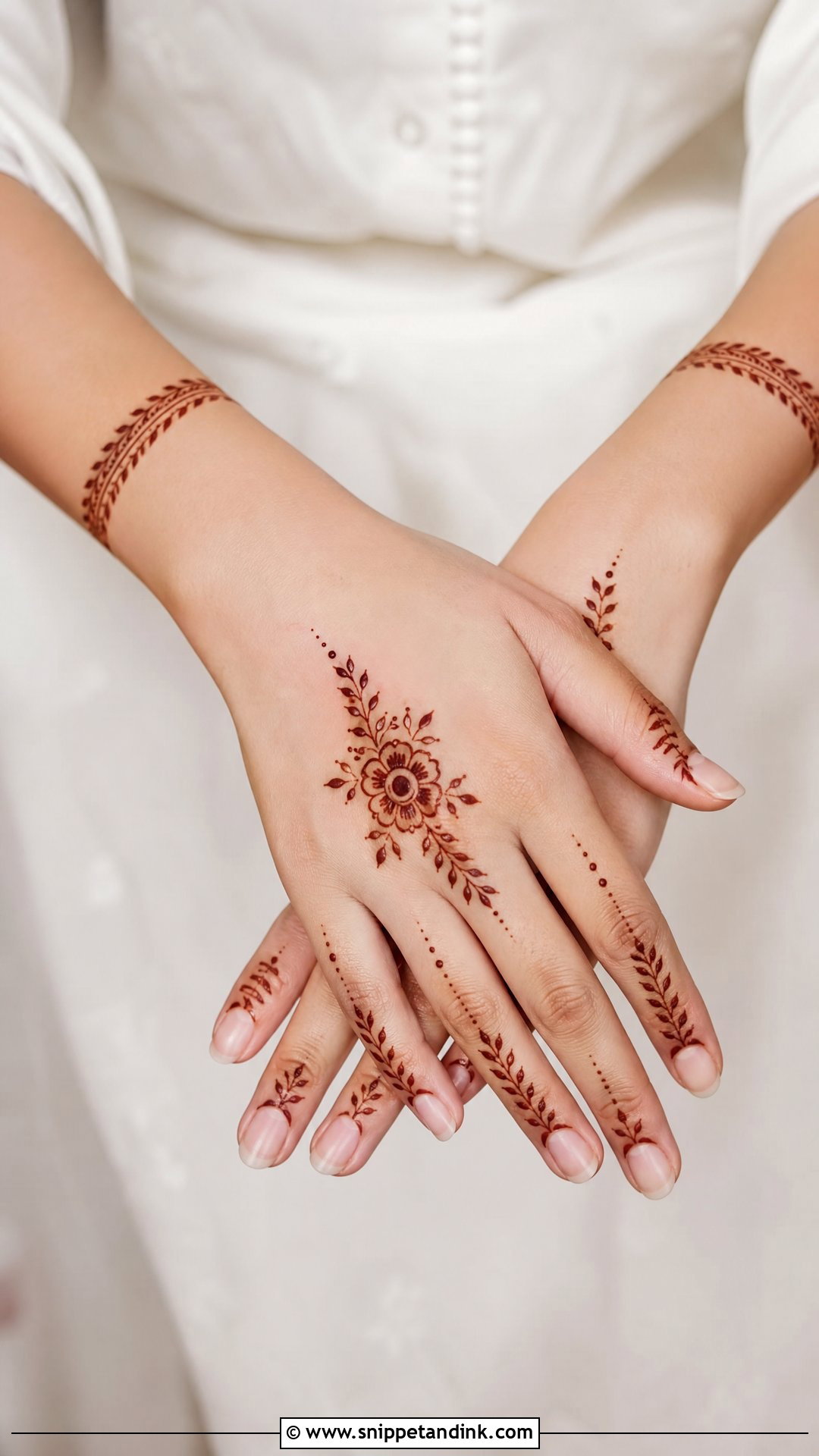 Simple Upper Hand Mehndi Design - Snippet and Ink - 25 Upper Hand Mehndi Designs