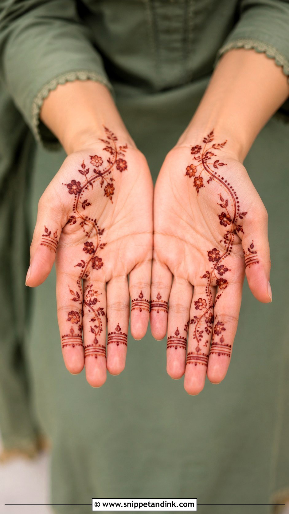 Simple Vine Mehndi Design - Snippet and Ink - 35 Simple Easy Mehndi Designs