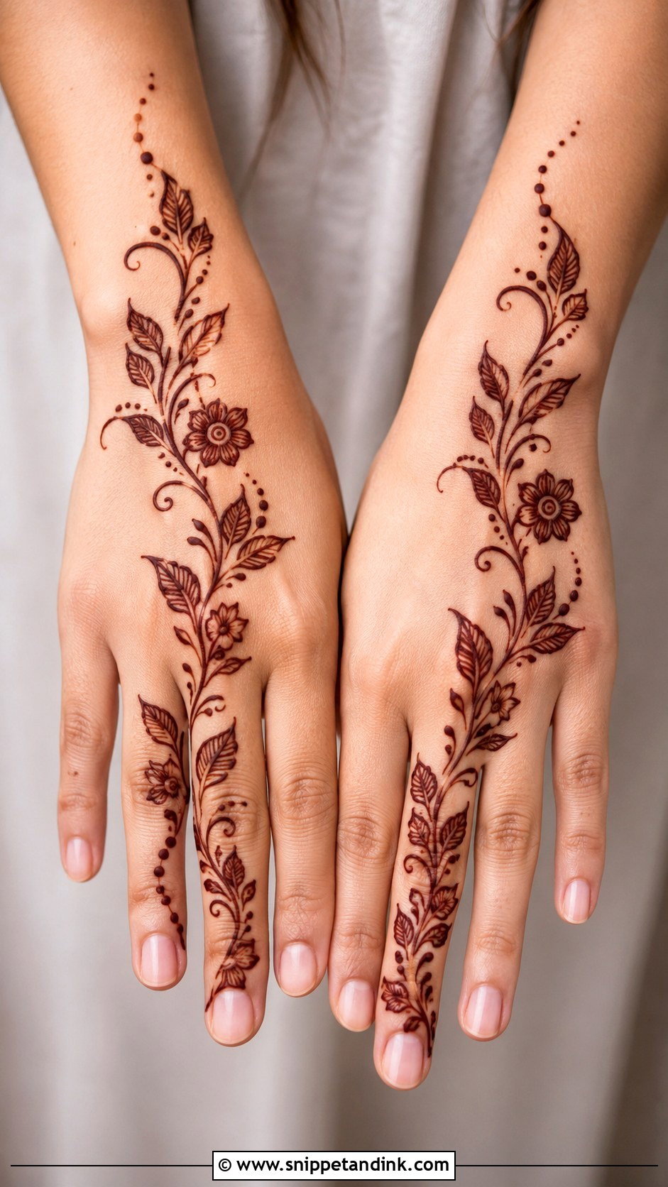 Simple Vine Mehndi Design - Snippet and Ink - 30 Simple and Easy Mehndi Designs