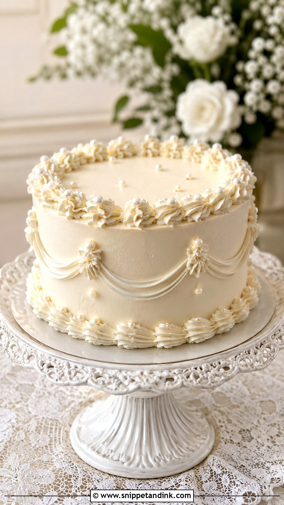 Simple Vintage Wedding Cake Piping - Snippet and Ink - 25 Simple Wedding Cake Piping
