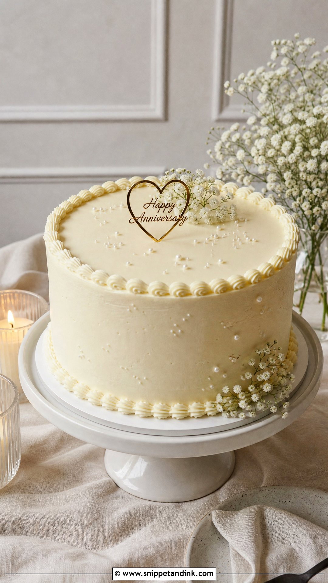 Simple Wedding Anniversary Cake - Snippet and Ink - 35 Wedding Anniversary Cake Ideas
