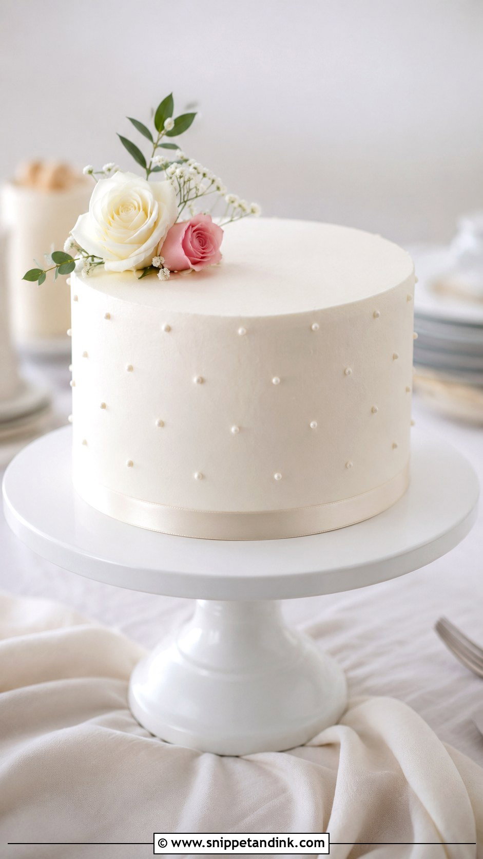 Simple Wedding Cake - Snippet and Ink - 25 Cake and Cupcakes Ideas for Wedding