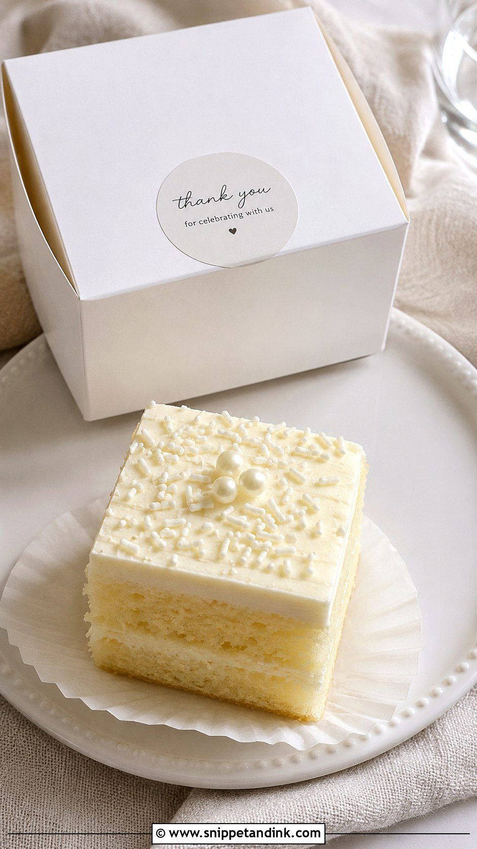 Simple Wedding Cake Favor Box - Snippet and Ink - 20 Wedding Cake Favor Boxes