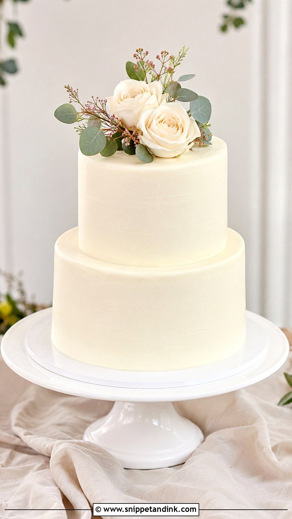 Simple Wedding Cake With Artificial Flowers - Snippet and Ink - 20 Wedding Cake Ideas with Artificial Flowers