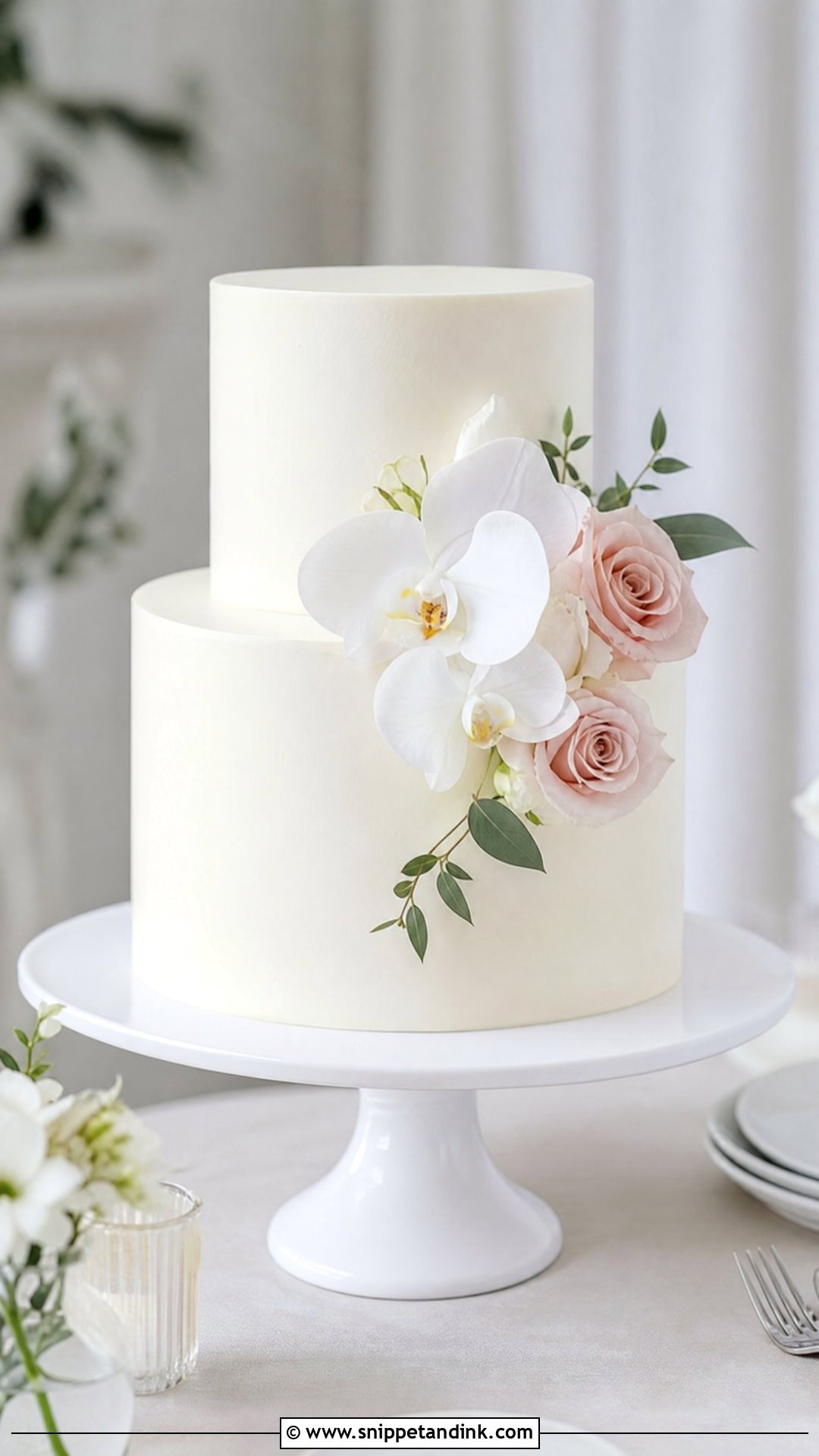 Simple Wedding Cake With Flowers - Snippet and Ink - 35 Cakes with Flowers for Wedding