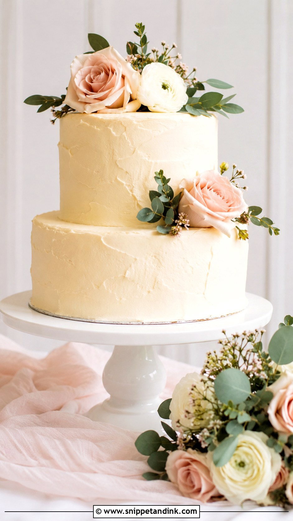 Simple Wedding Cake With Fresh Flowers - Snippet and Ink - 20 Budget Wedding Cake Ideas