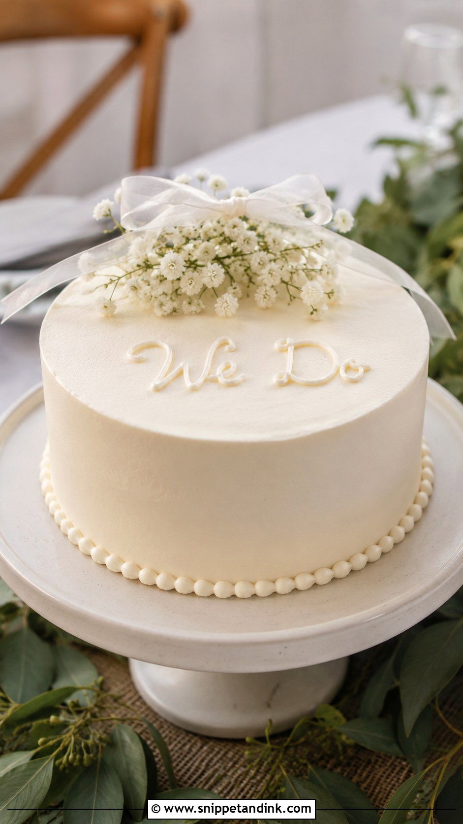 Simple Wedding Cake With We Do - Snippet and Ink - 25 Wedding Cake Wording Ideas