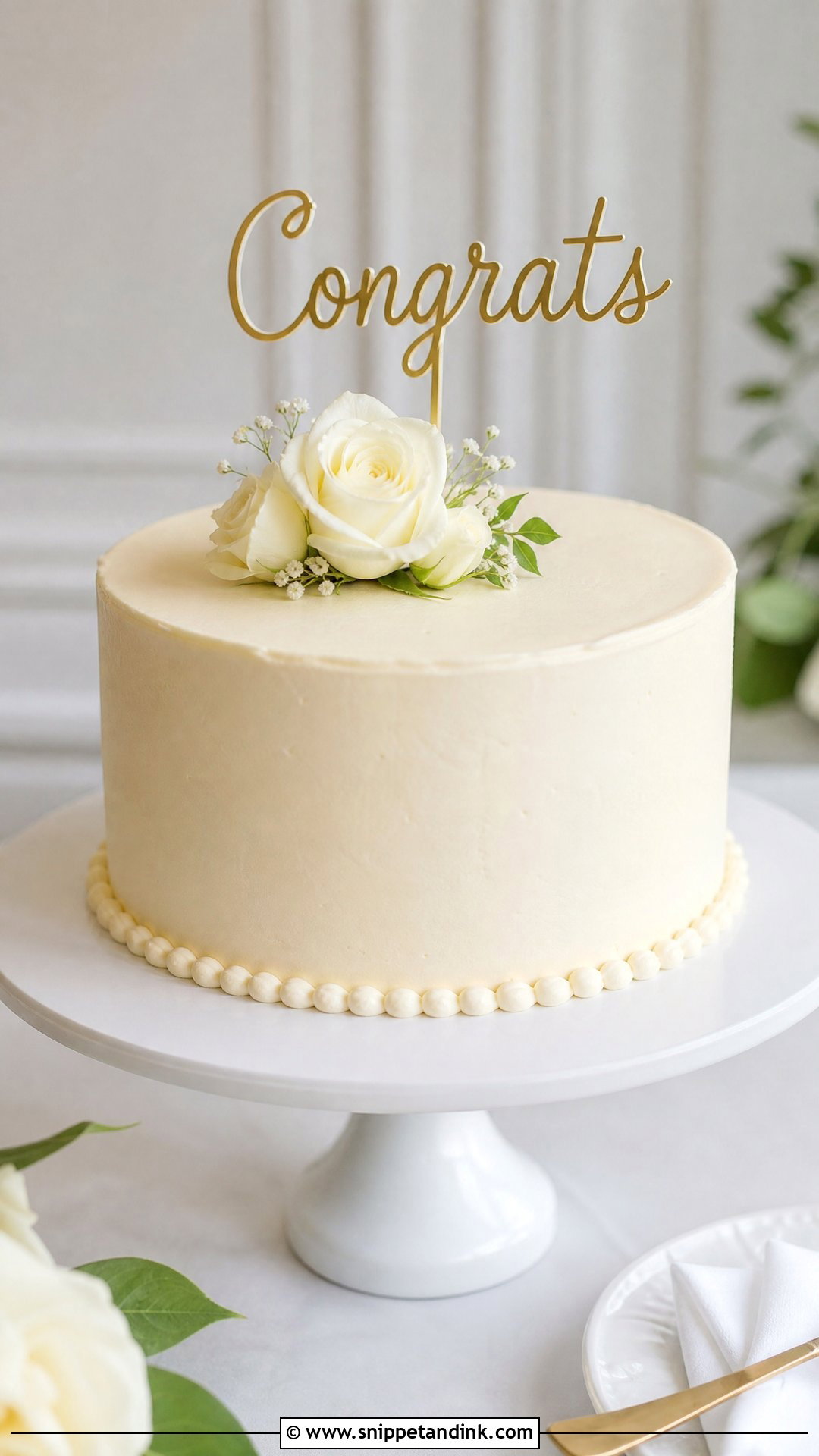 Simple Wedding Congrats Cake - Snippet and Ink - 30 Congrats Cake Ideas for Wedding