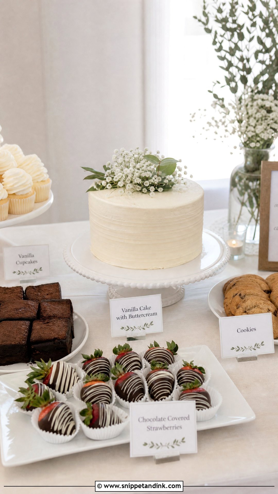 Simple Wedding Dessert Table - Snippet and Ink - 30 Wedding Dessert Table Ideas