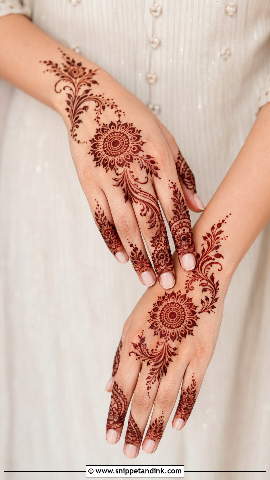 Simple Wedding Guest Mehndi Design - Snippet and Ink - 35 Simplest Mehndi Designs