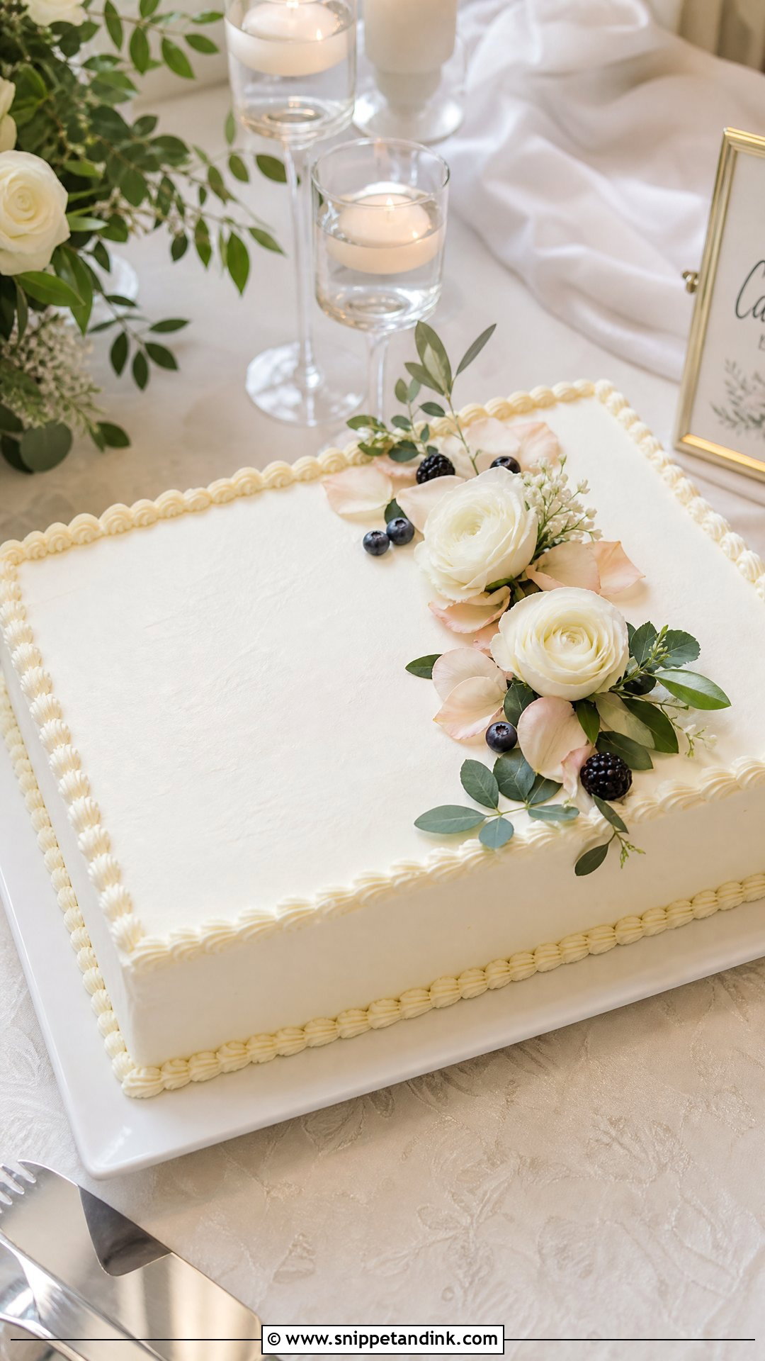 Simple Wedding Sheet Cake - Snippet and Ink - 25 Simple Wedding Cakes