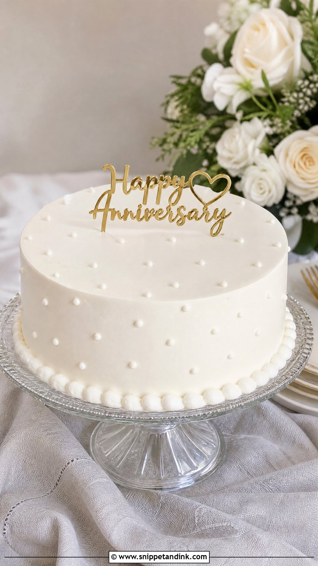 Simple White Anniversary Cake - Snippet and Ink - 25 Simple Anniversary Cake Ideas