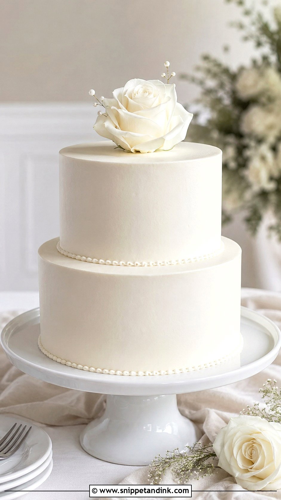 Simple White Wedding Cake - Snippet and Ink - 20 Simple Deco Cake Ideas for Wedding