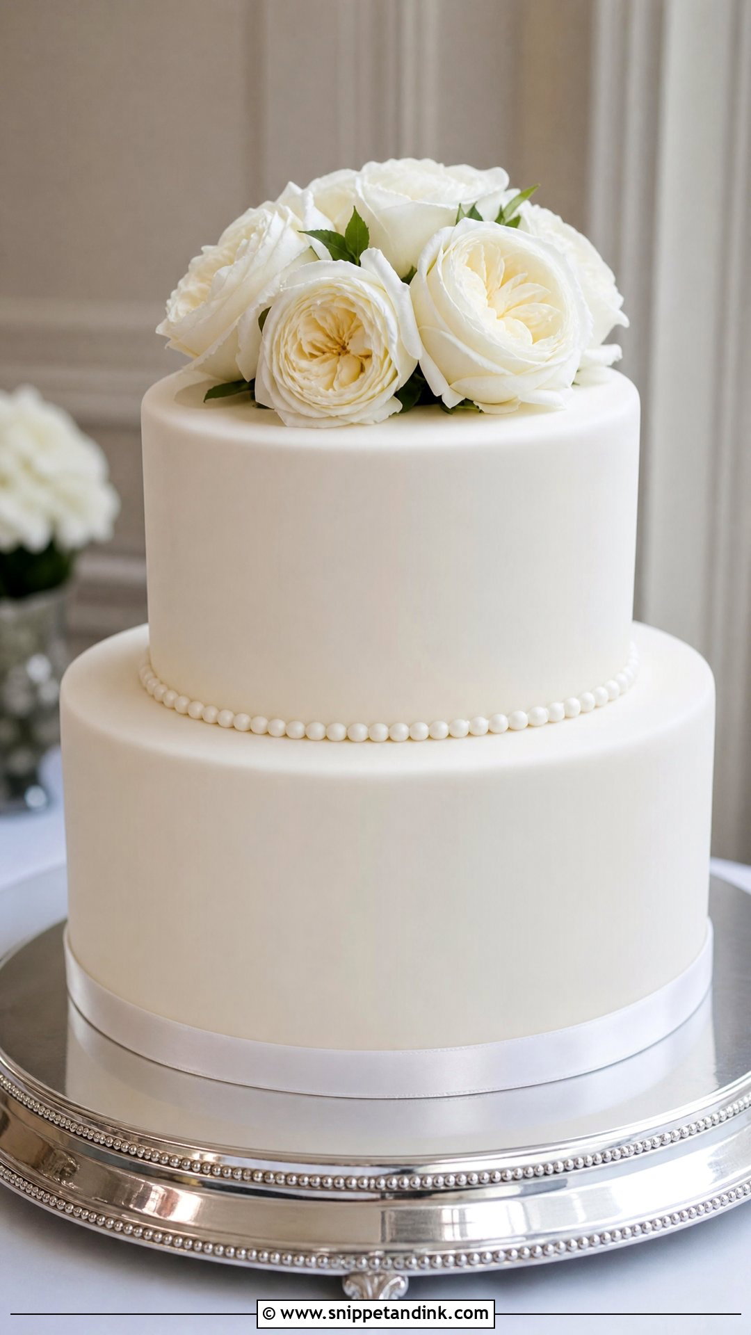 Simple White Wedding Cake - Snippet and Ink - 25 Simple Wedding Cakes