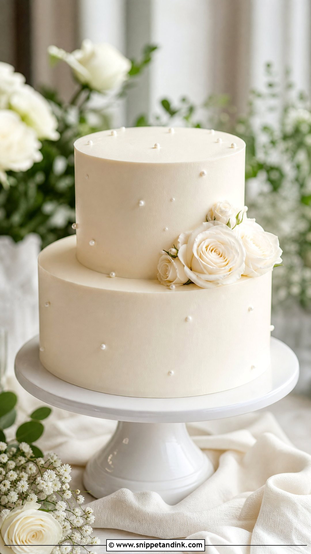 Simple White Wedding Cake - Snippet and Ink - 25 White Wedding Cake Ideas