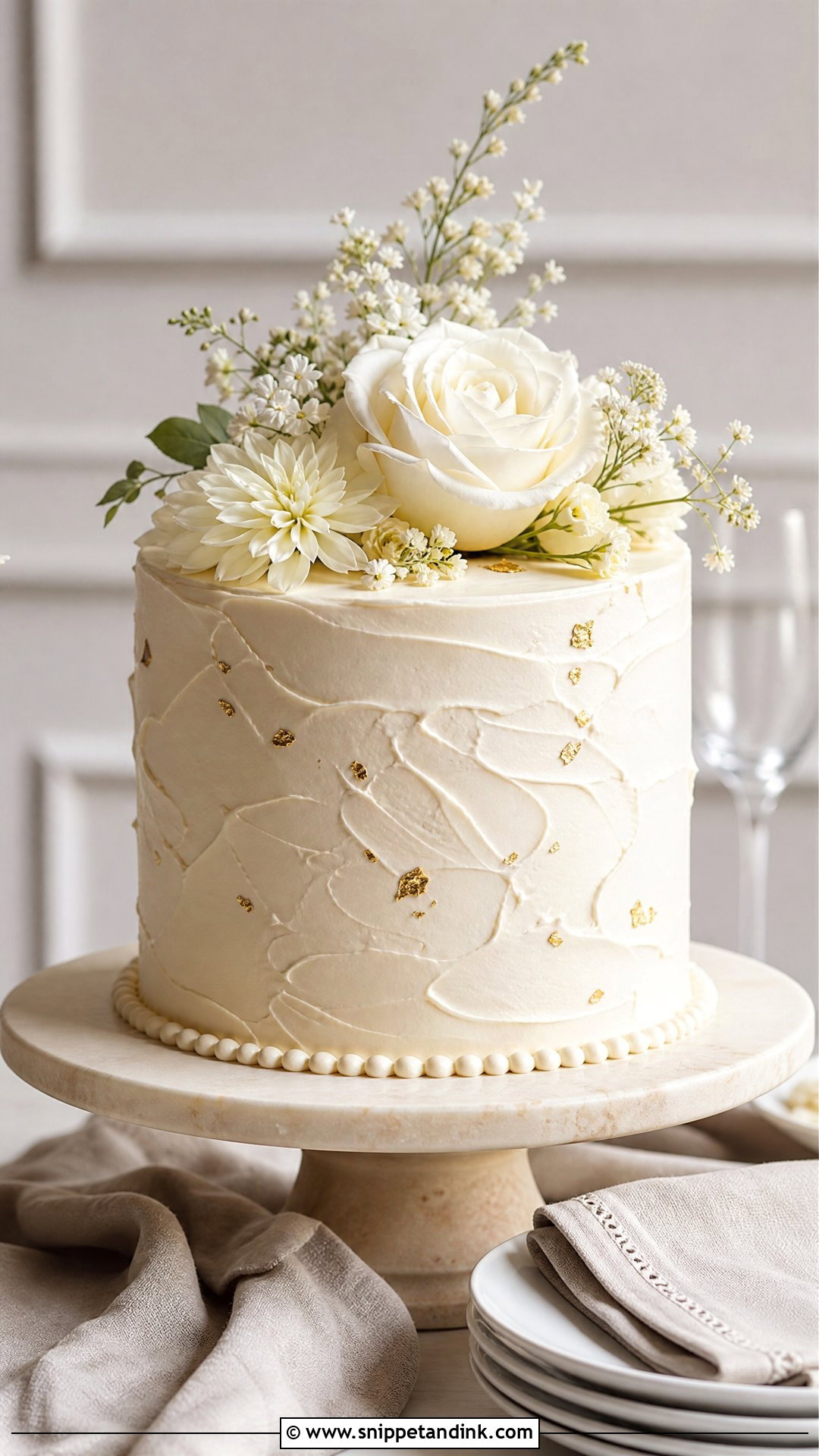 Single Layer Buttercream Wedding Cake - Snippet and Ink - 20 Single Layer Wedding Cake Ideas