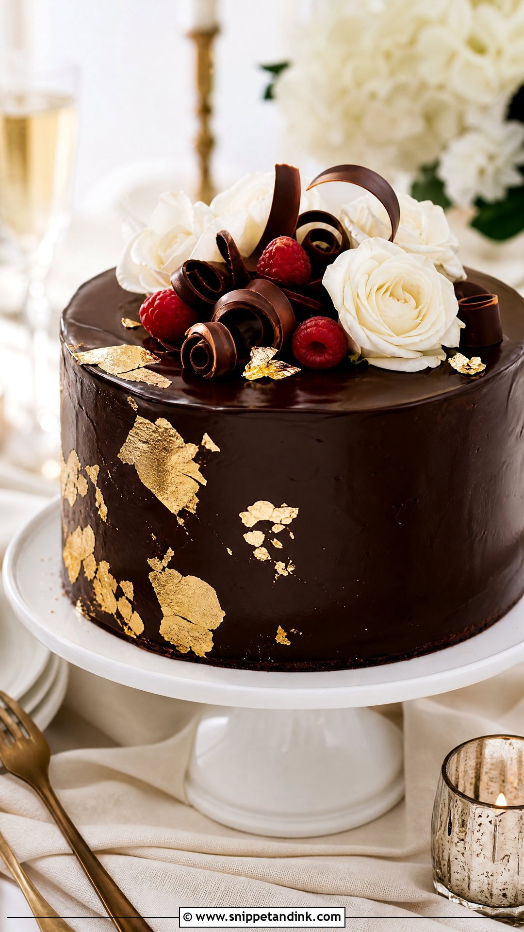 Single Layer Chocolate Wedding Cake - Snippet and Ink - 20 Single Layer Wedding Cake Ideas