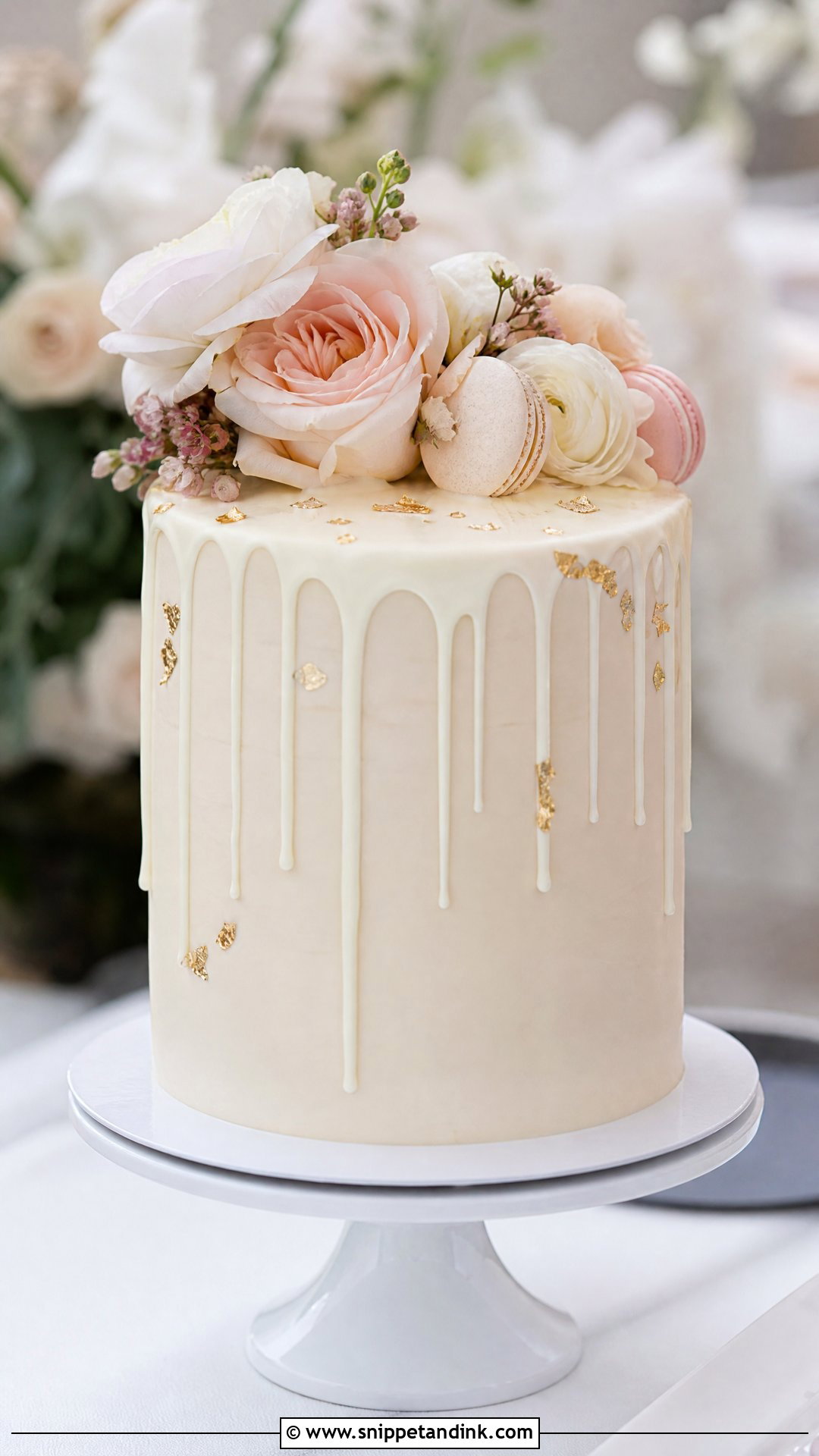 Single Layer Drip Wedding Cake - Snippet and Ink - 20 Single Layer Wedding Cake Ideas
