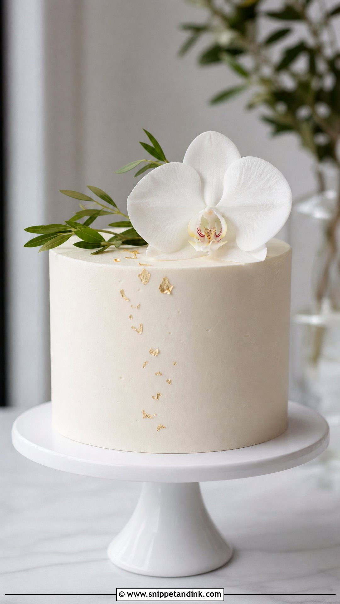 Single Layer Minimalist Wedding Cake - Snippet and Ink - 20 Single Layer Wedding Cake Ideas