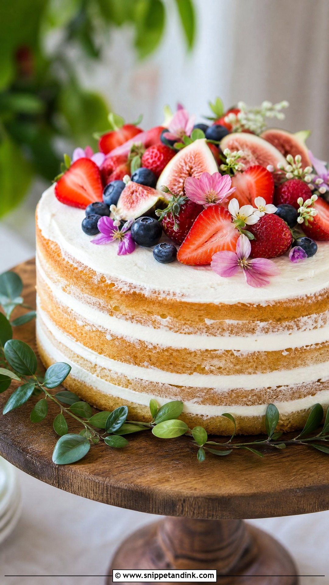 Single Layer Naked Wedding Cake - Snippet and Ink - 20 Single Layer Wedding Cake Ideas