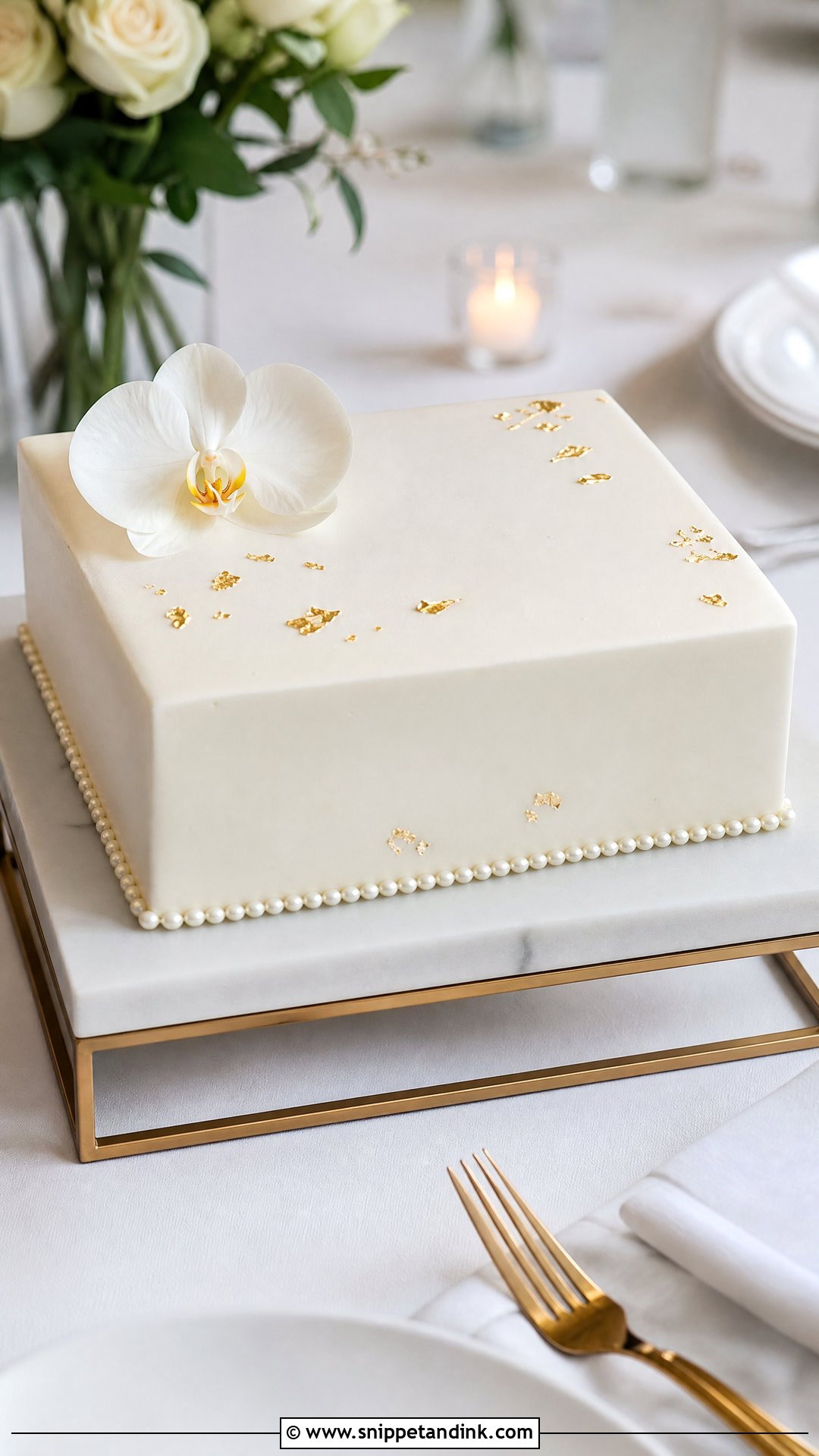 Single Layer Square Wedding Cake - Snippet and Ink - 20 Single Layer Wedding Cake Ideas