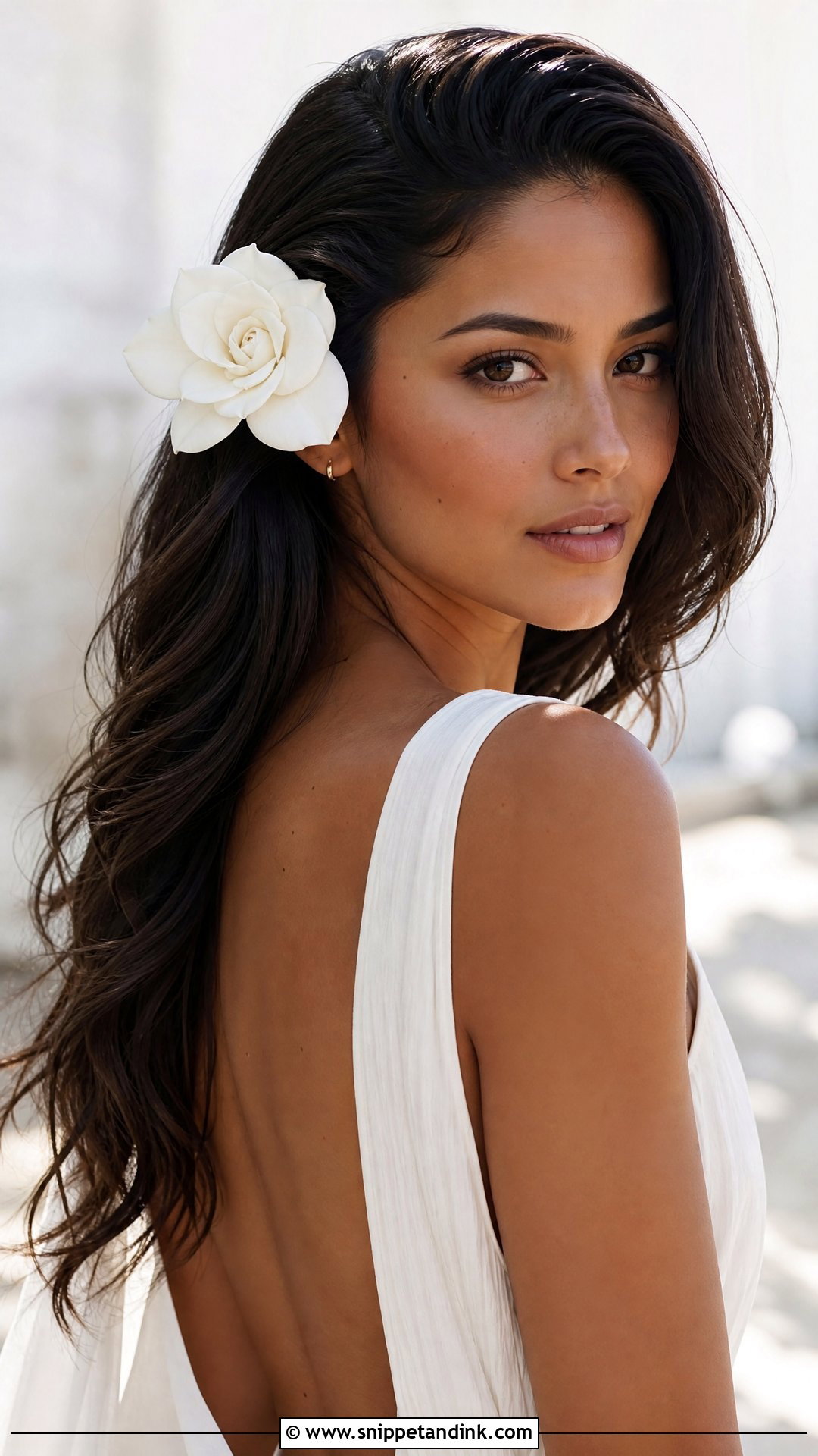 Single Statement Flower Behind the Ear - Snippet and Ink - 20 Bridal Hair Flower Ideas