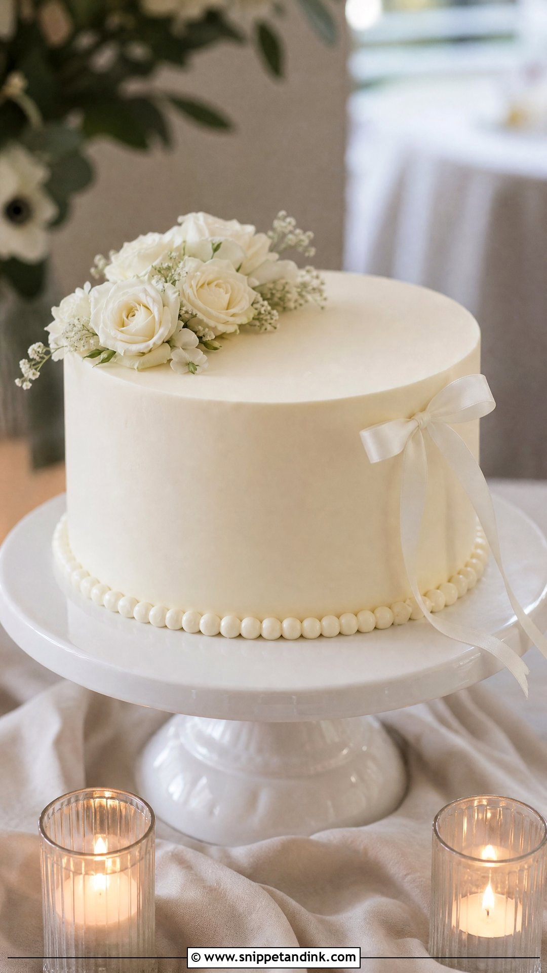 Single Tier Buttercream Wedding Cake - Snippet and Ink - 20 Single Tier Wedding Cake Ideas