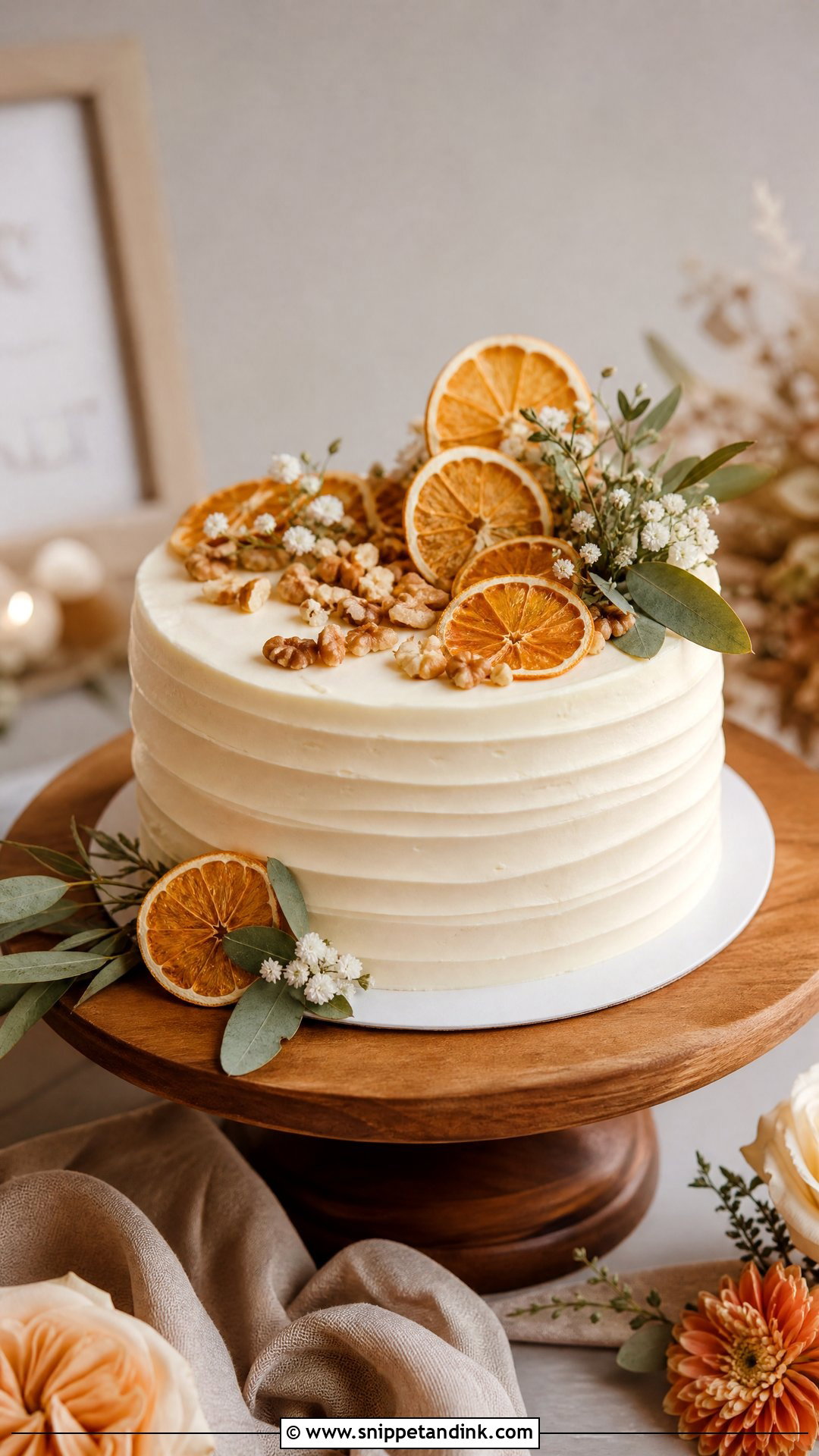 Single Tier Carrot Wedding Cake - Snippet and Ink - 20 Single Tier Wedding Cake Ideas