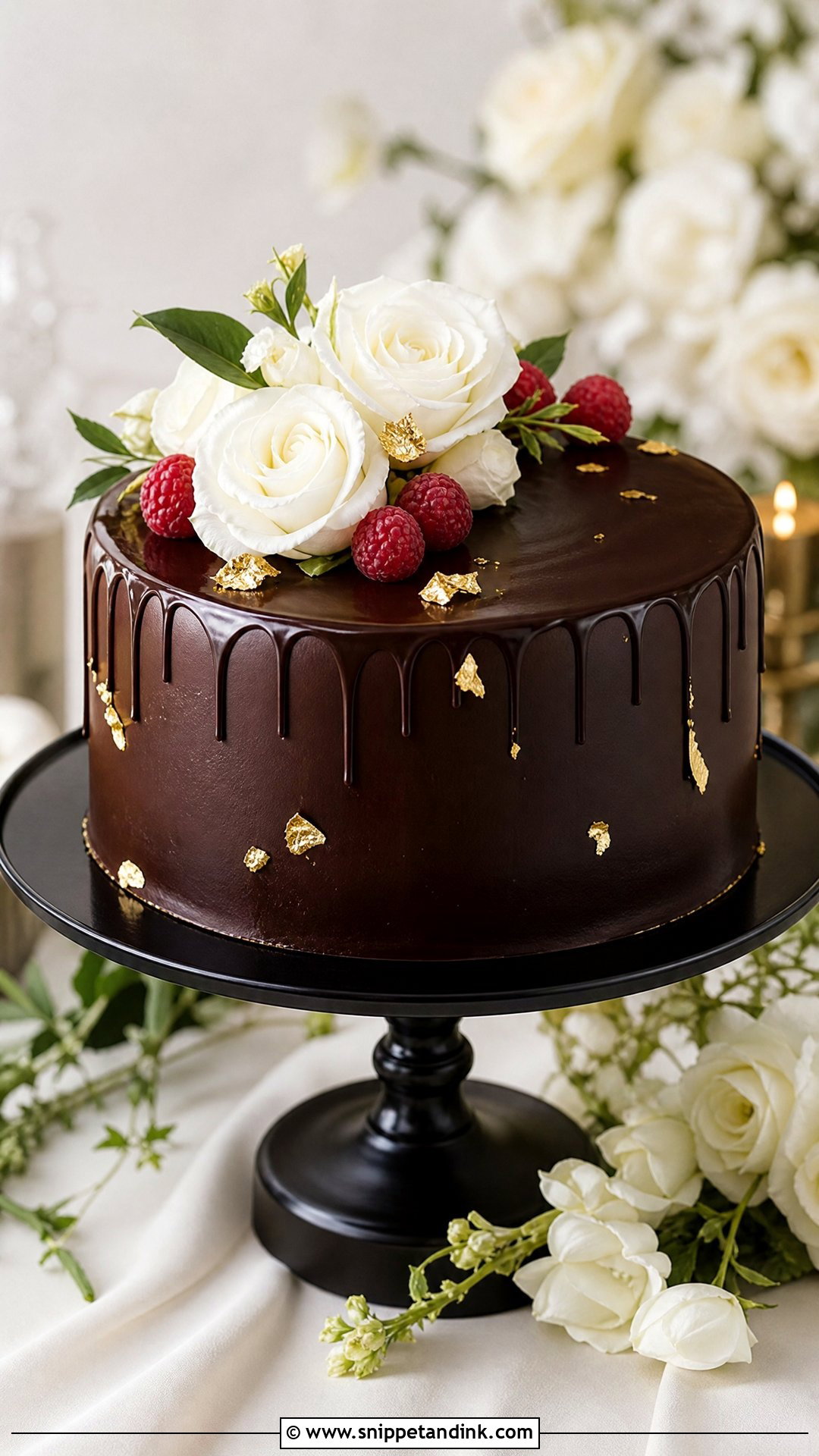 Single Tier Chocolate Wedding Cake - Snippet and Ink - 20 Single Tier Wedding Cake Ideas