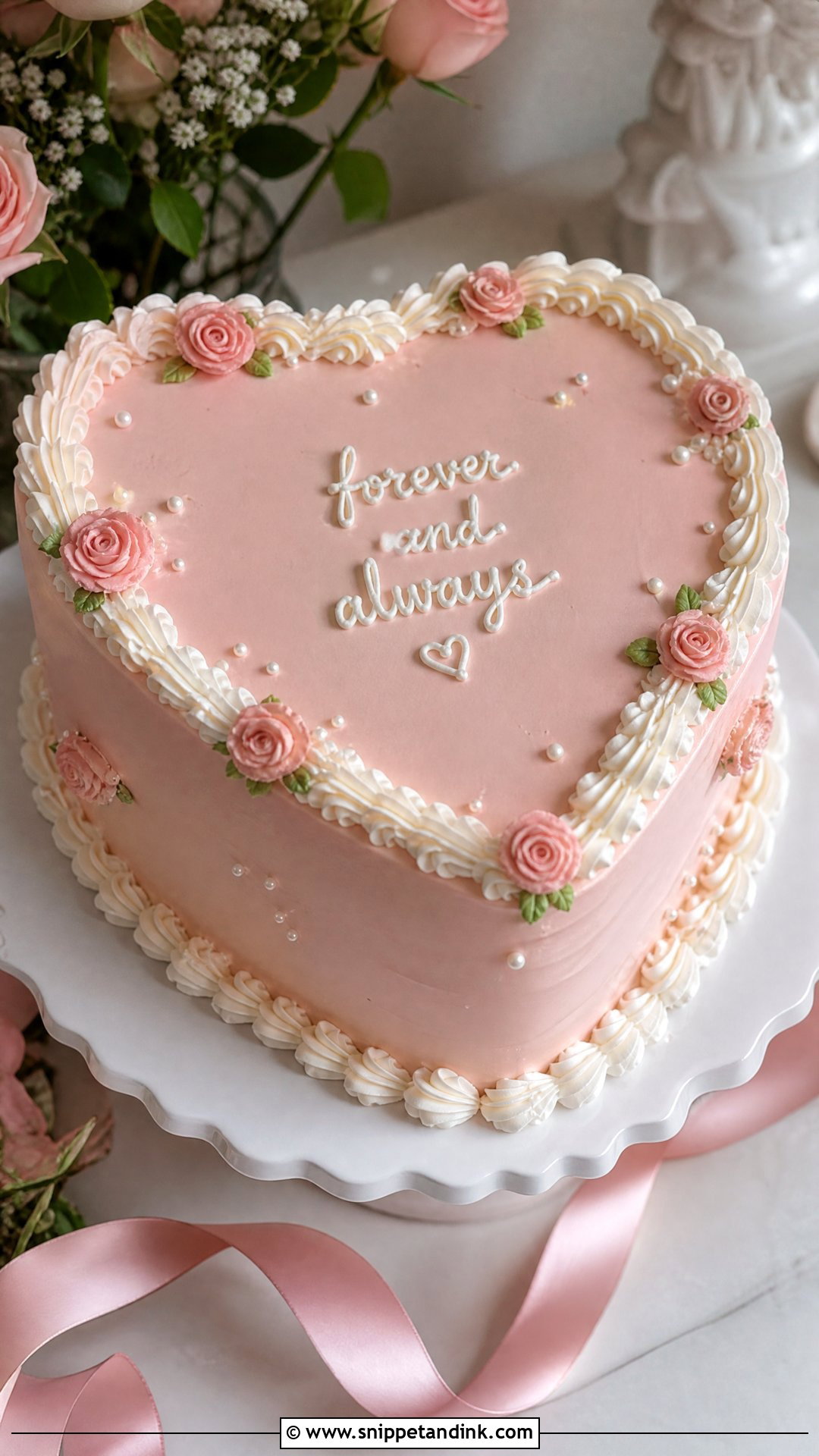 Single Tier Heart Wedding Cake - Snippet and Ink - 20 Single Tier Wedding Cake Ideas