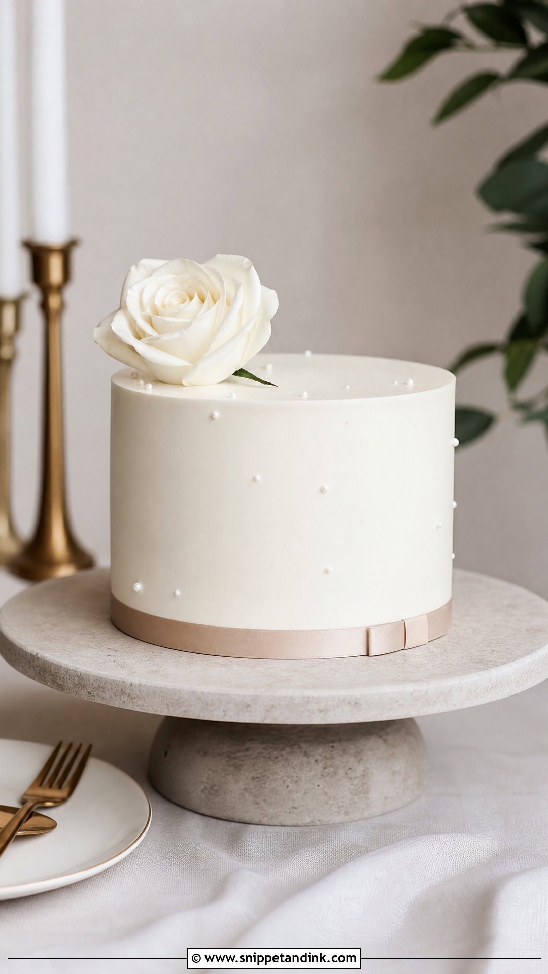 Single Tier Minimalist Wedding Cake - Snippet and Ink - 20 Single Tier Wedding Cake Ideas