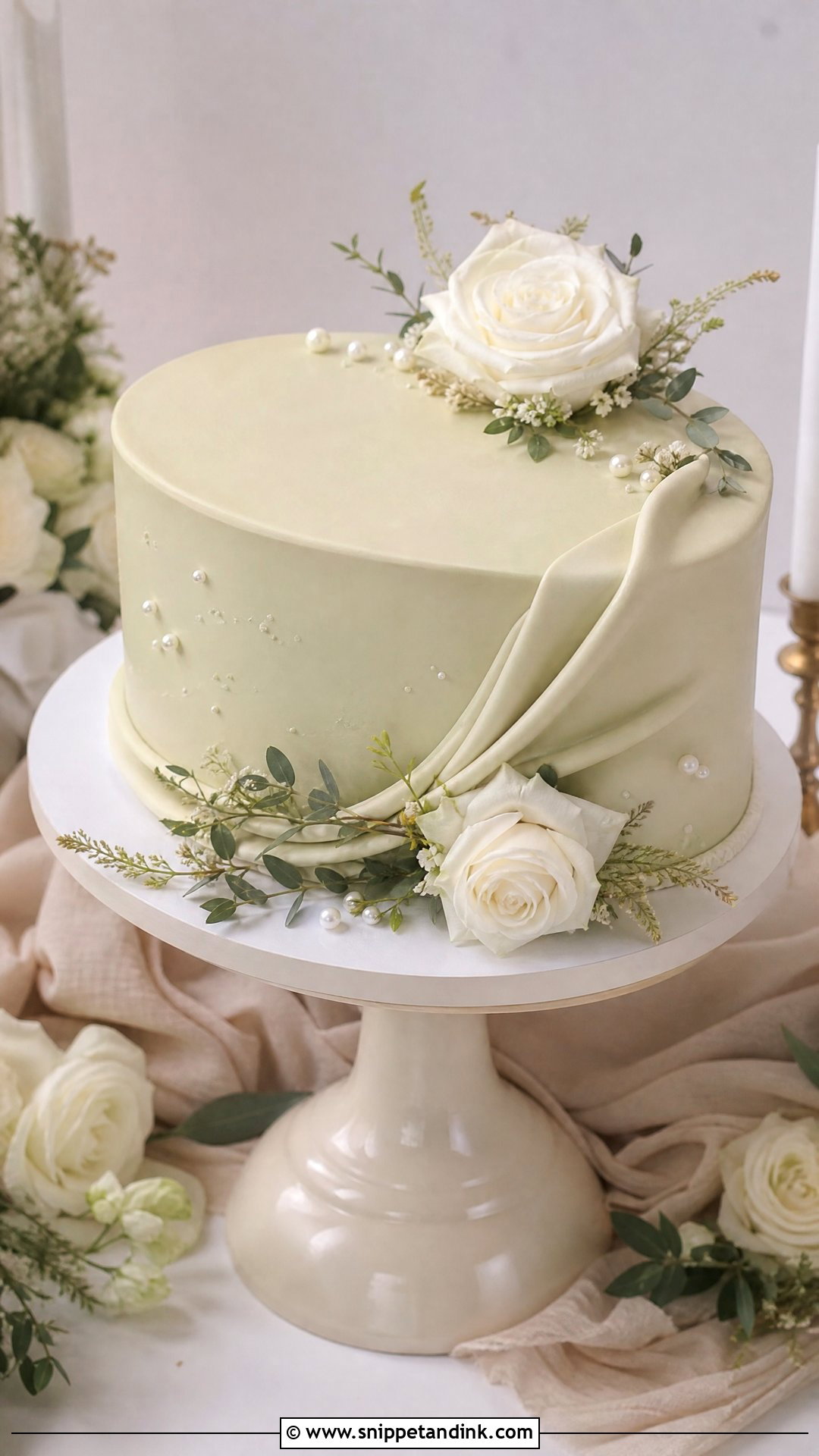 Single Tier Oval Wedding Cake - Snippet and Ink - 20 Single Tier Wedding Cake Ideas