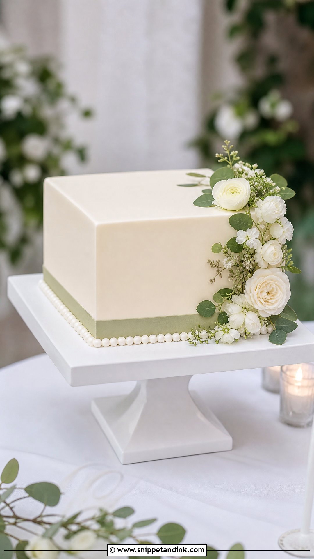 Single Tier Square Wedding Cake - Snippet and Ink - 20 Single Tier Wedding Cake Ideas
