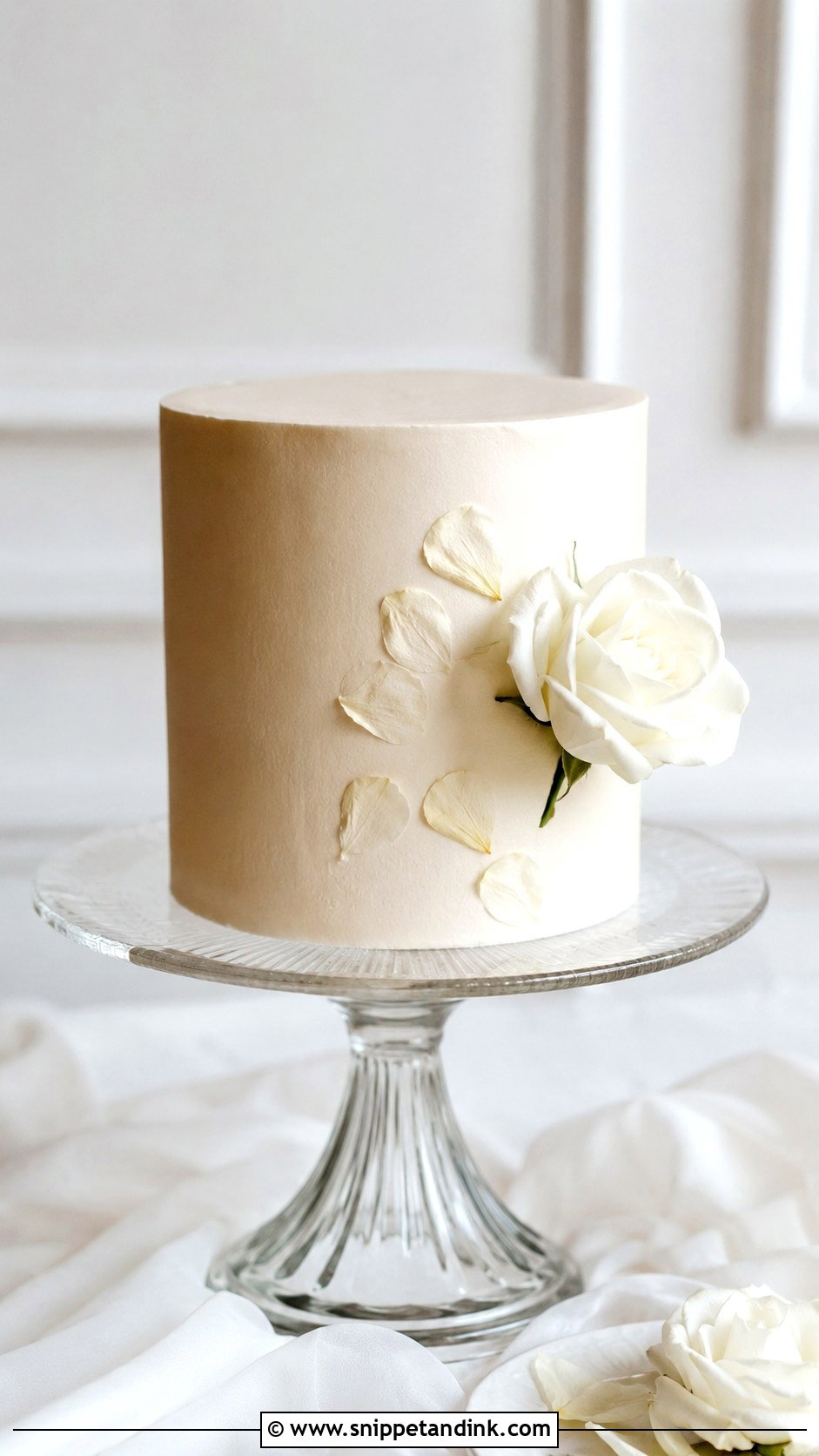 Single Tier Wedding Cake - Snippet and Ink - 20 Minimalist Wedding Cake Designs